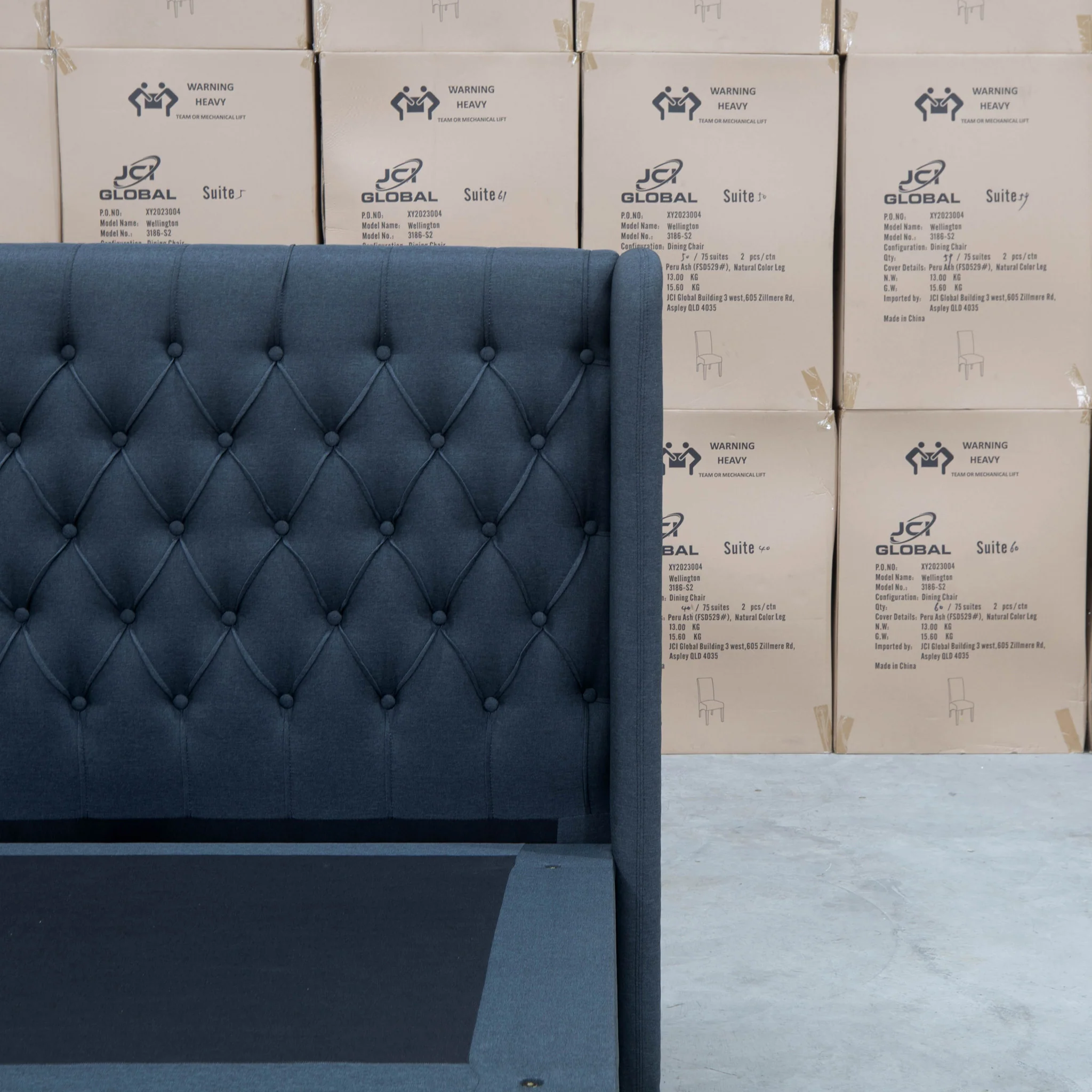 Amie Queen Fabric Gas Lift & Storage Drawer Bed - Charcoal - Available After 20th July - Image 18