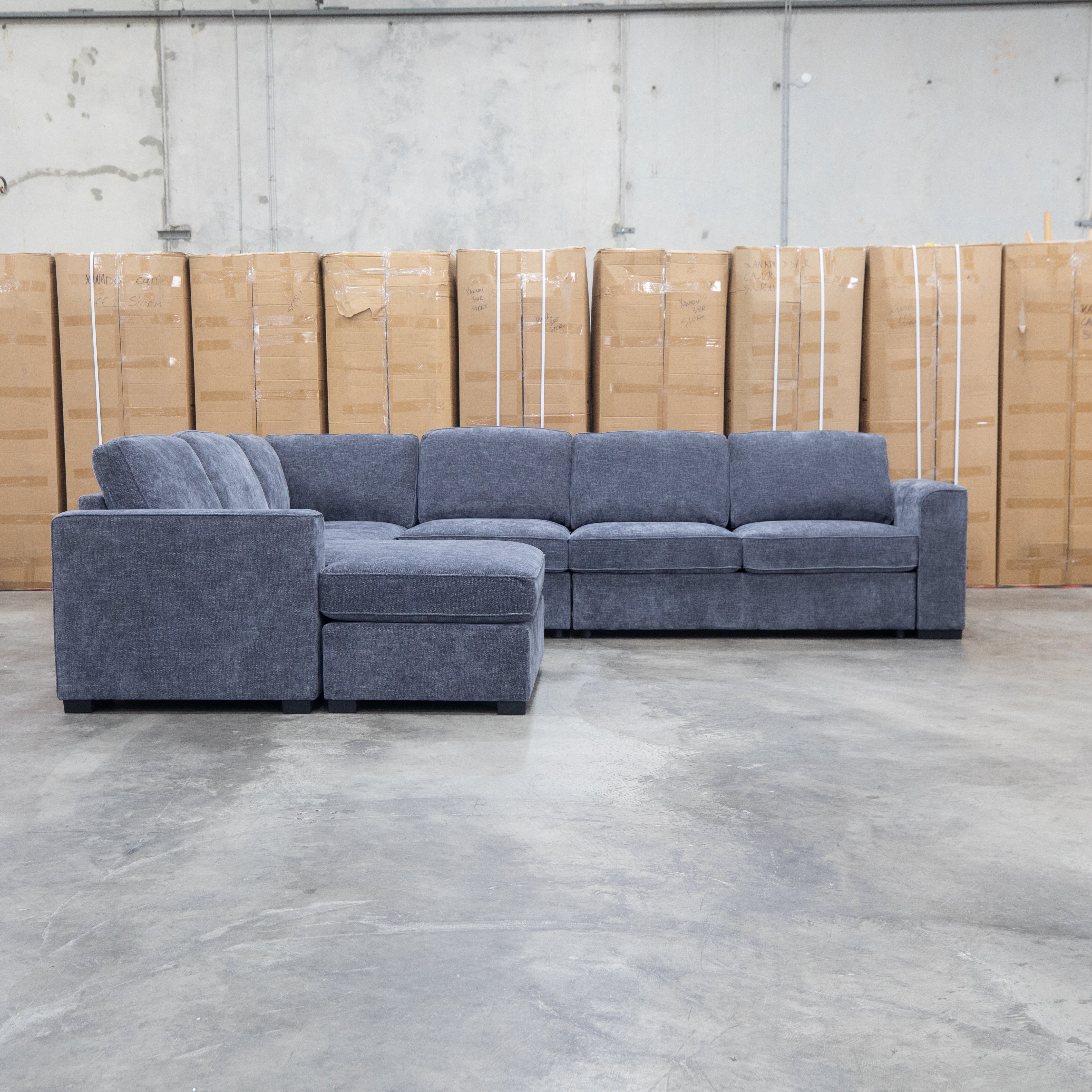 Ashton Modular Corner Chaise Lounge with Sofa Bed - Licorice - Image 10