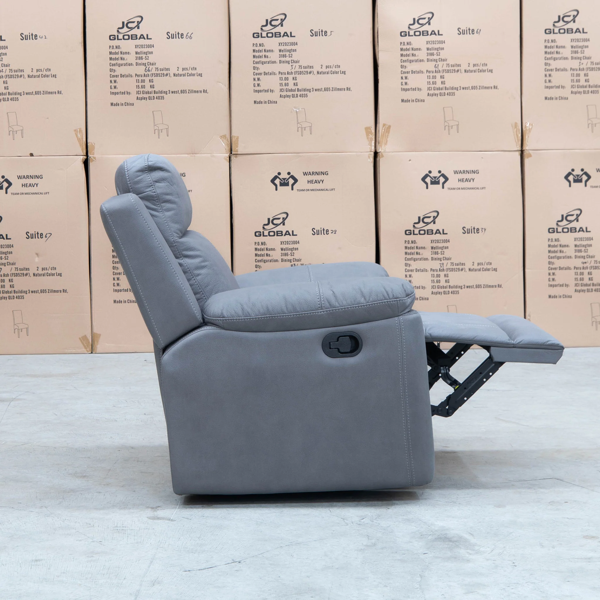 Bari Single Recliner - Ash - Image 7