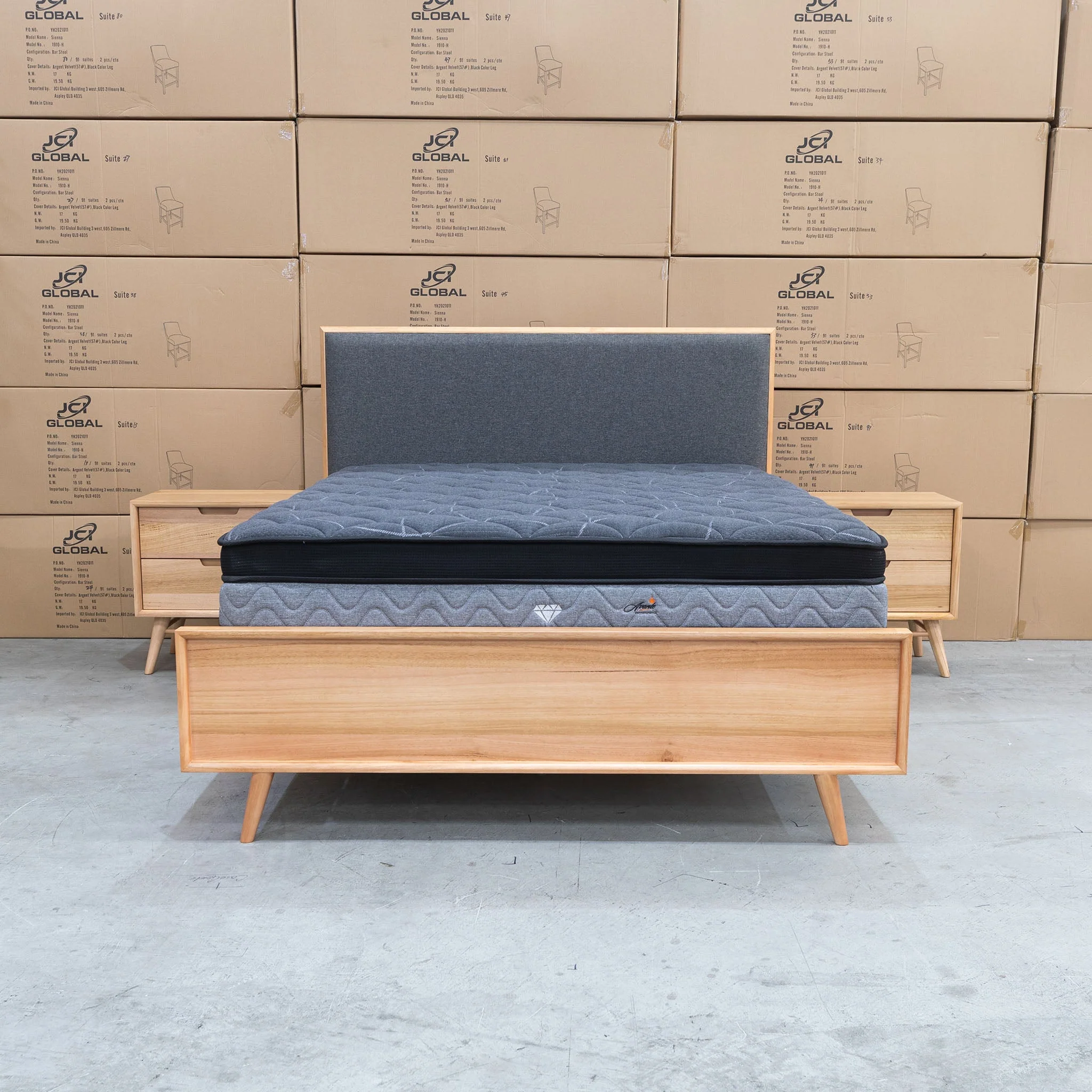 Brooklyn Messmate Hardwood & Fabric Queen Bed - Image 4