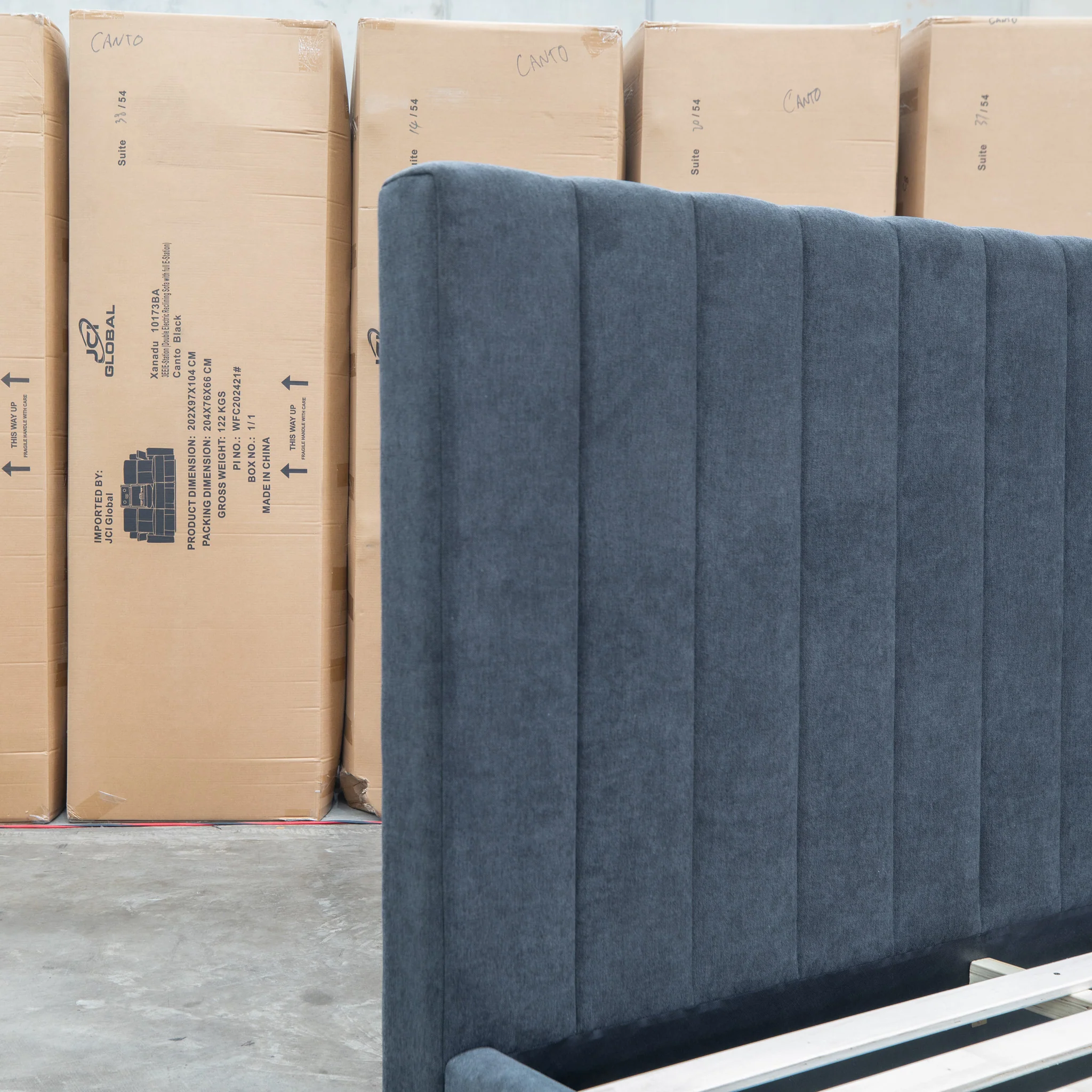 Esperance King Fabric Gas Lift Storage Bed - Charcoal - Image 13