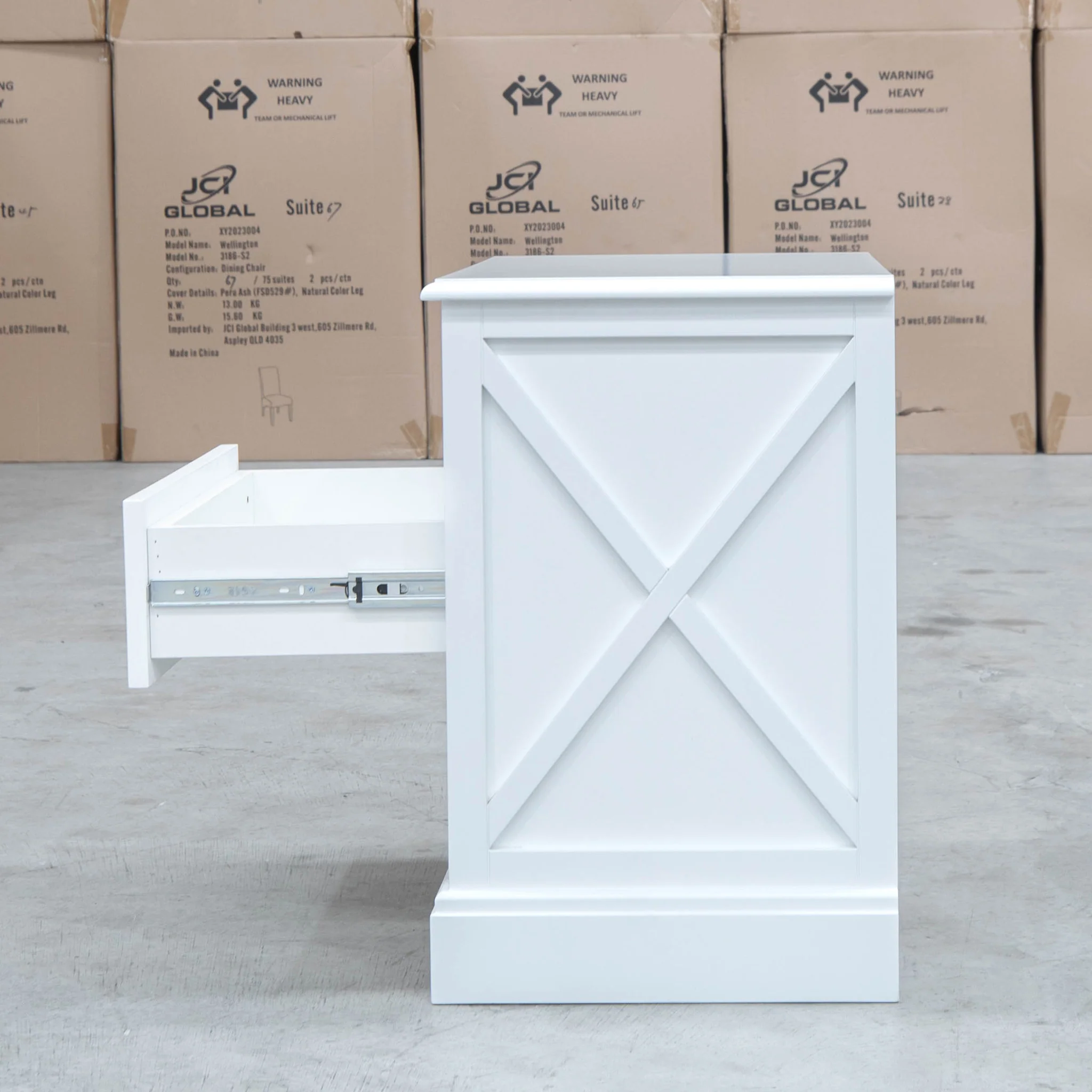 Hampton 3 Drawer Bedside - X Side - Image 6