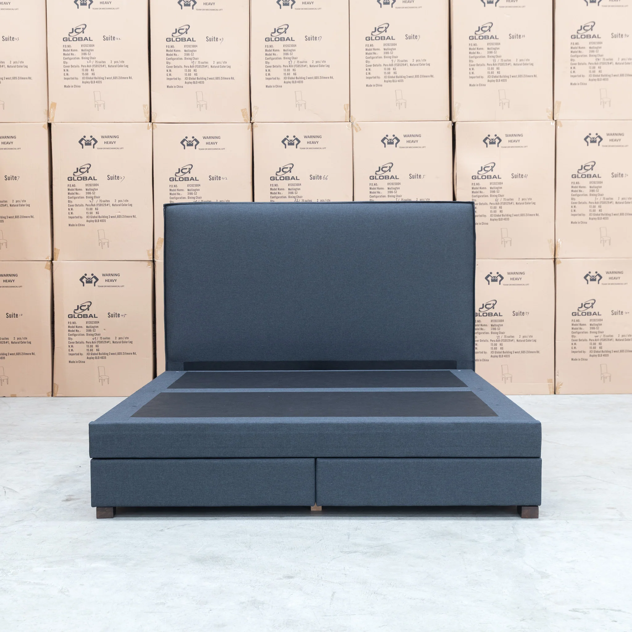 Hayman Gas Lift & Drawer Storage King Bed - Charcoal - Available After 20th July - Image 10