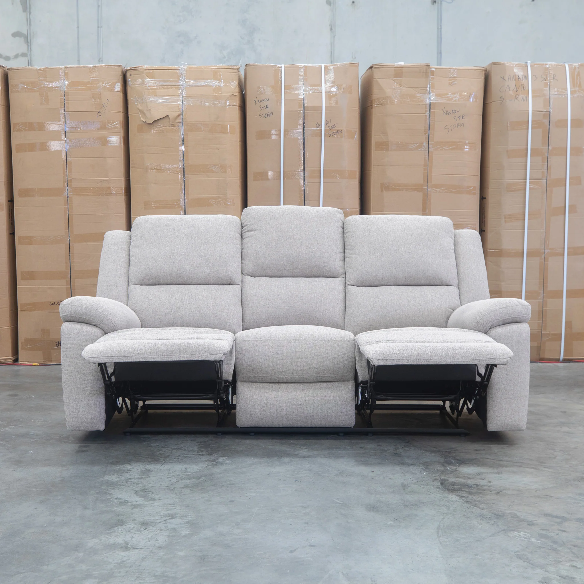 Hayman Three Seat Recliner Lounge - Bark - Image 4