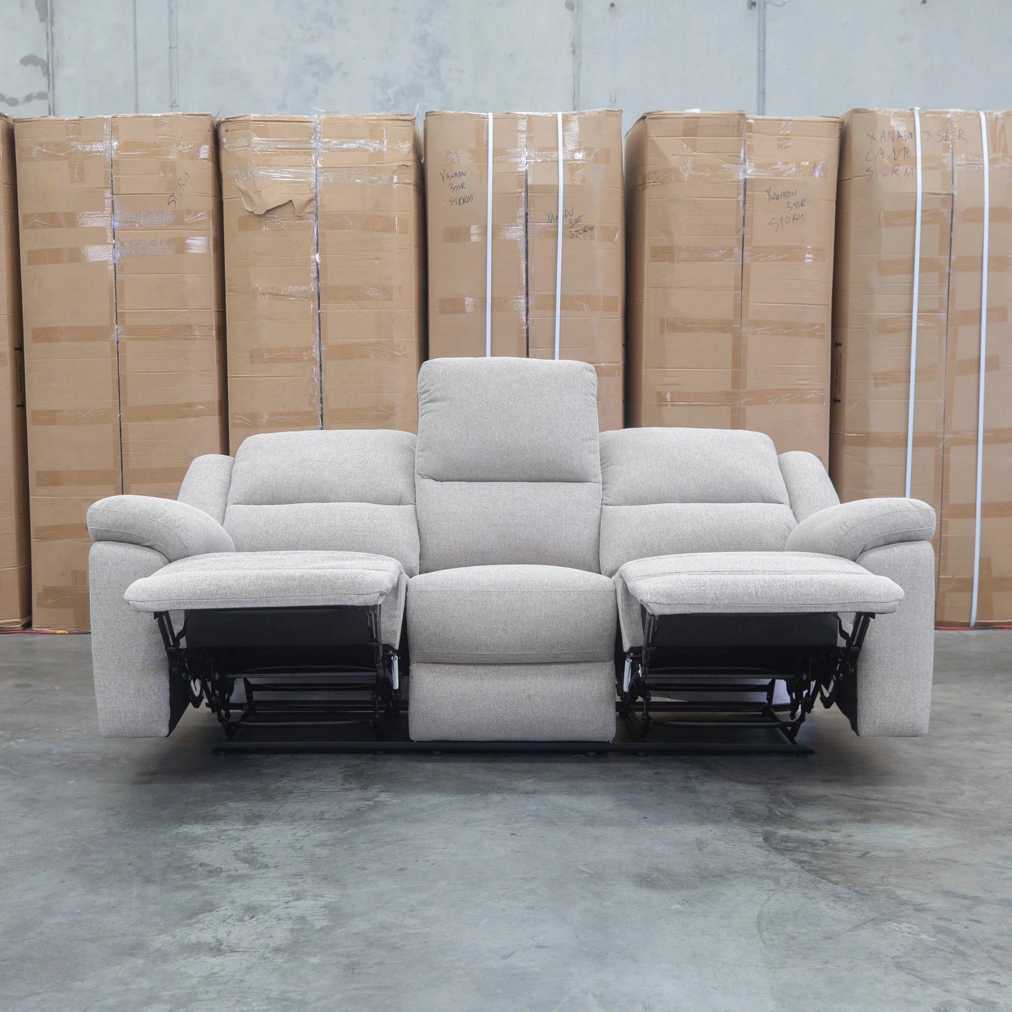 Hayman Three Seat Recliner Lounge - Bark - Image 5