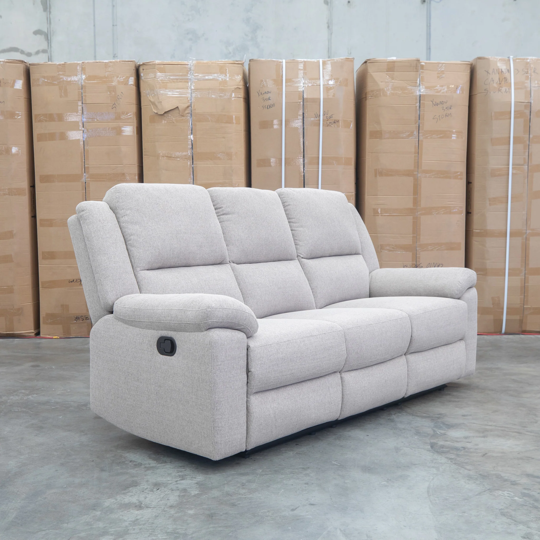 Hayman Three Seat Recliner Lounge - Bark - Image 6