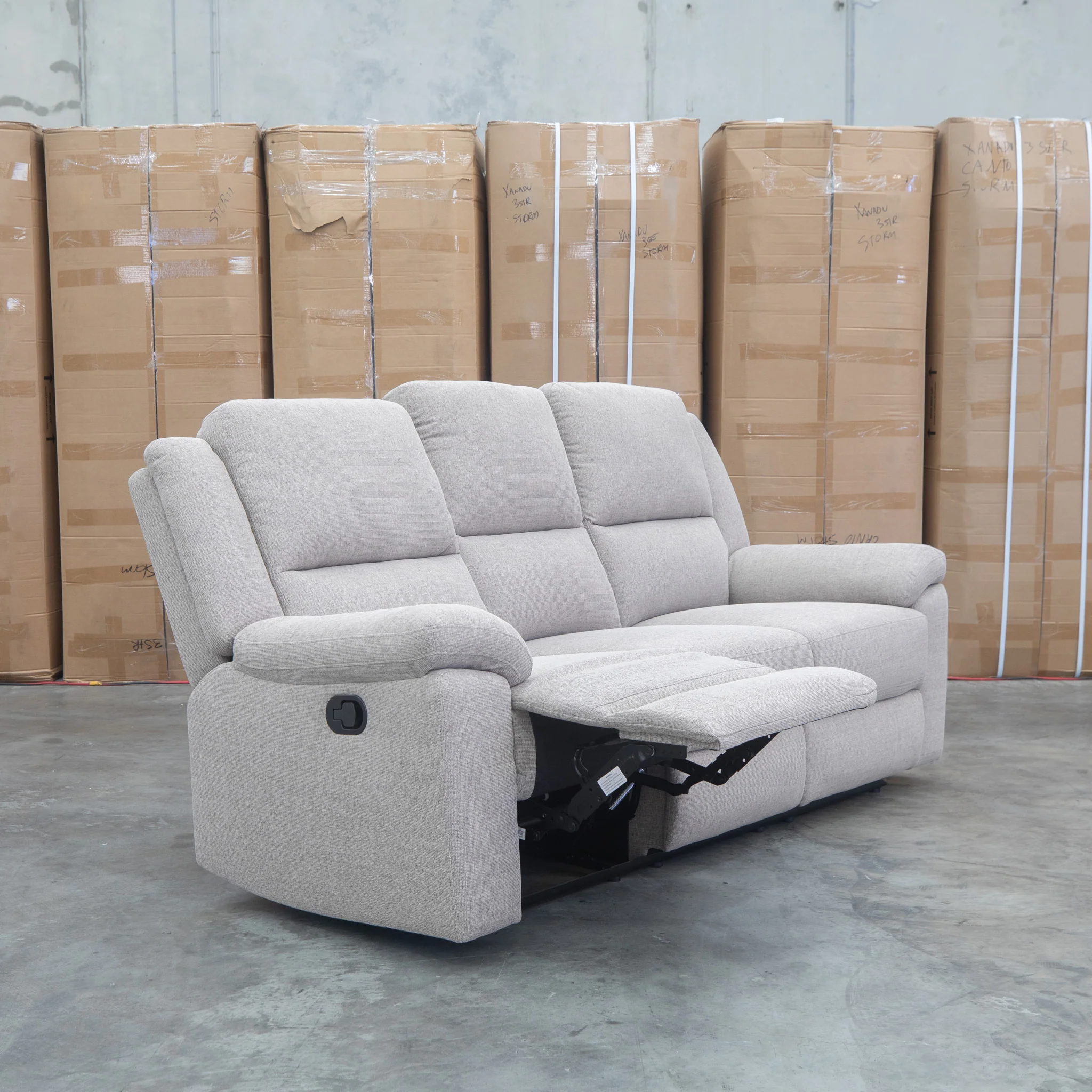 Hayman Three Seat Recliner Lounge - Bark - Image 7