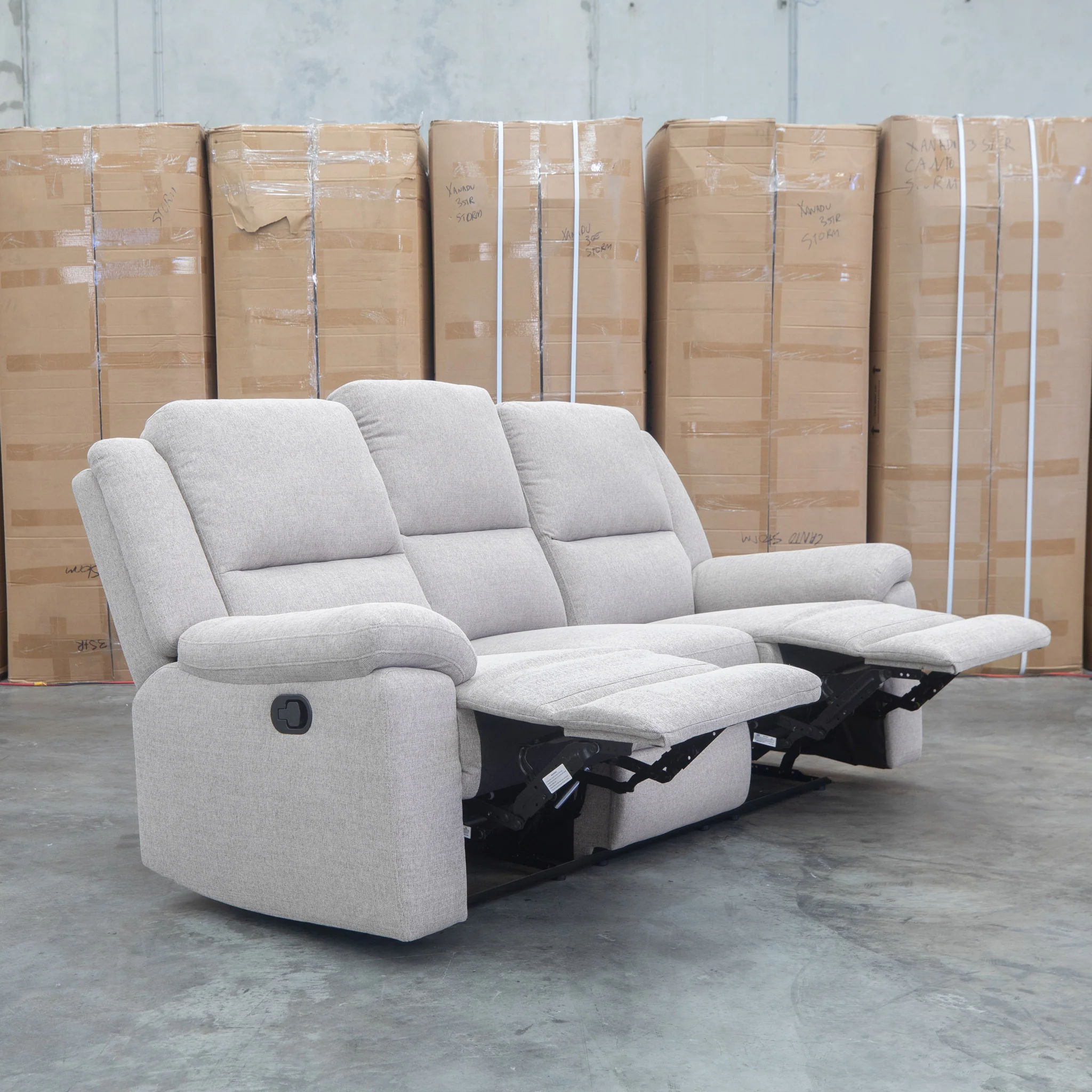 Hayman Three Seat Recliner Lounge - Bark - Image 8