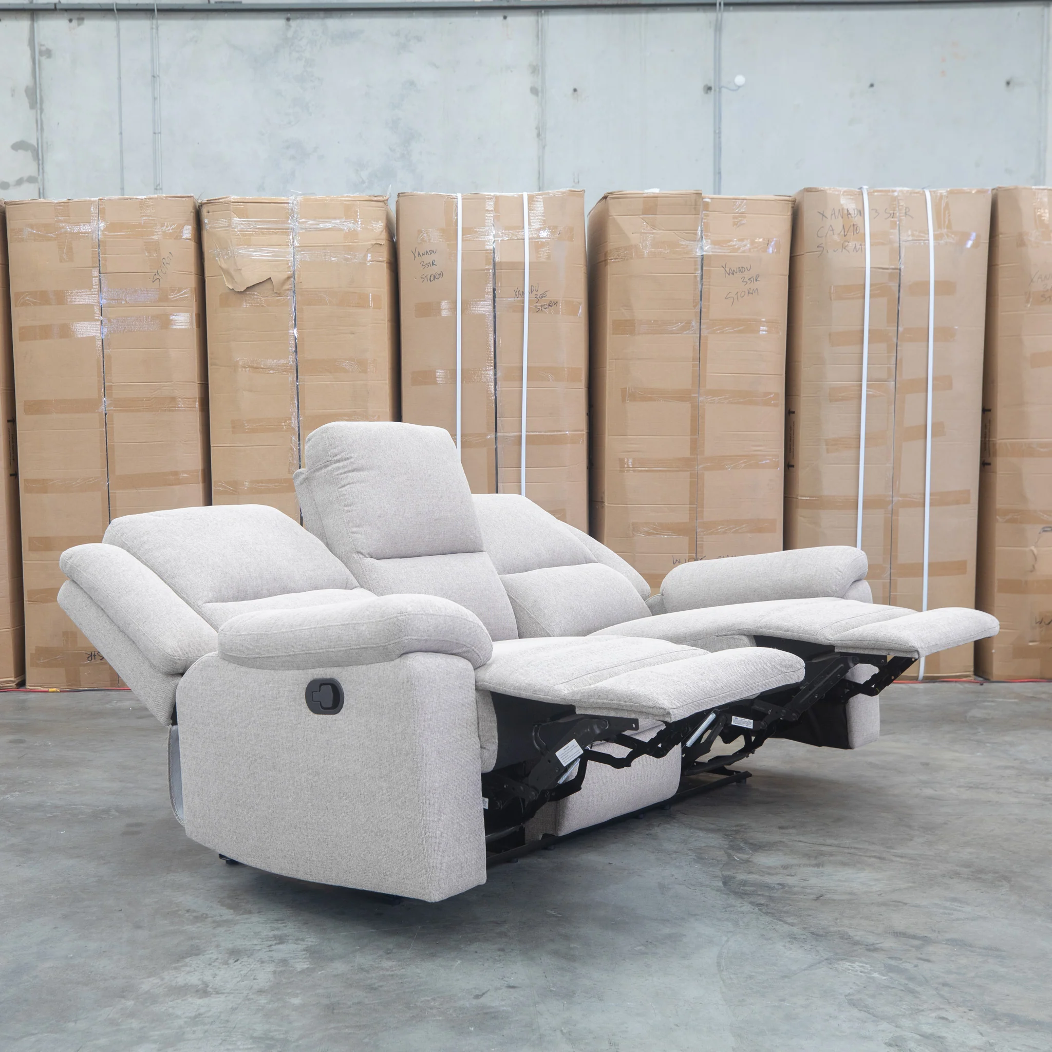 Hayman Three Seat Recliner Lounge - Bark - Image 9