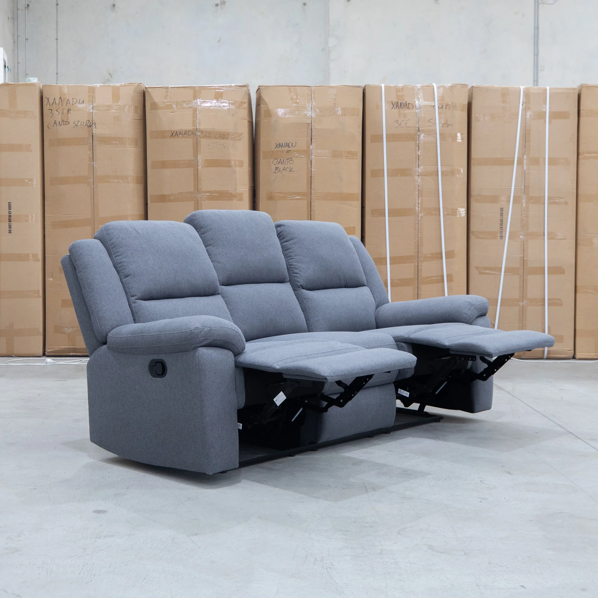 Hayman Three Seat Recliner Lounge - Slate - Image 4