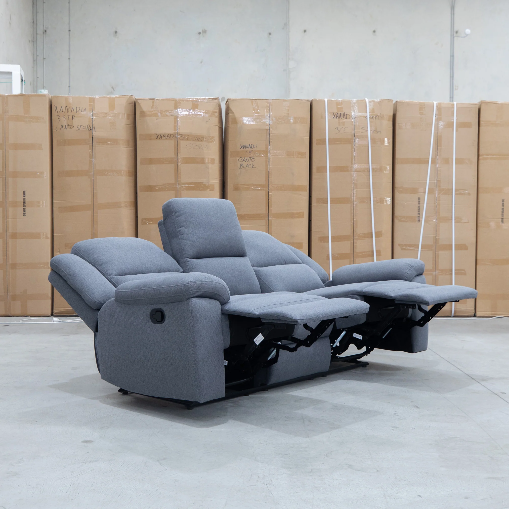 Hayman Three Seat Recliner Lounge - Slate - Image 5