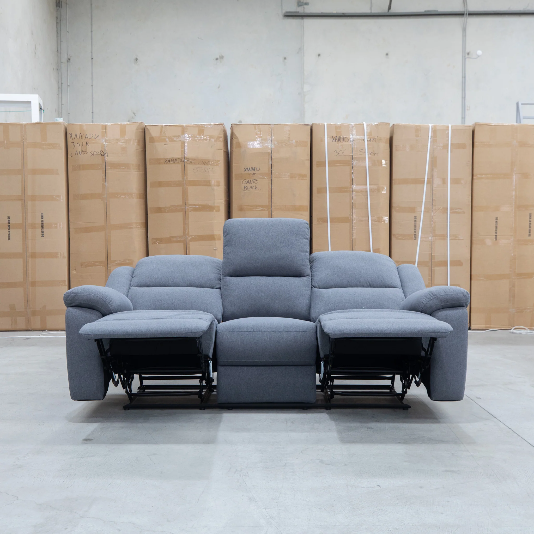 Hayman Three Seat Recliner Lounge - Slate - Image 6