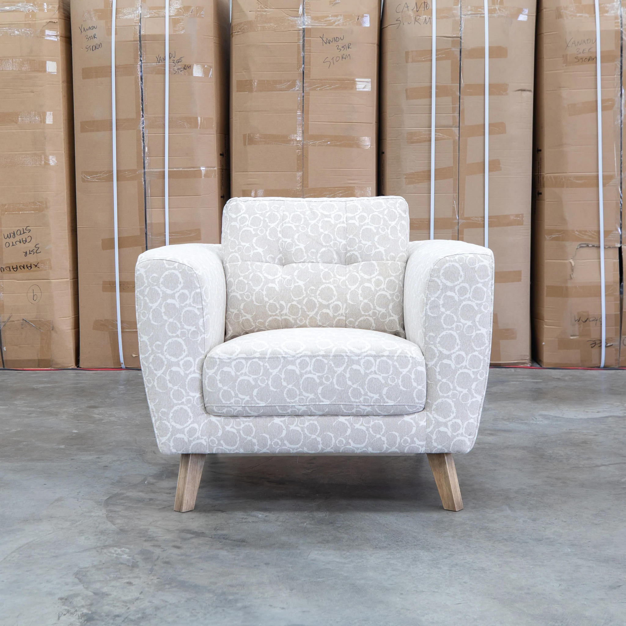Joelle Single Armchair - Sandstone - Available After 15th July