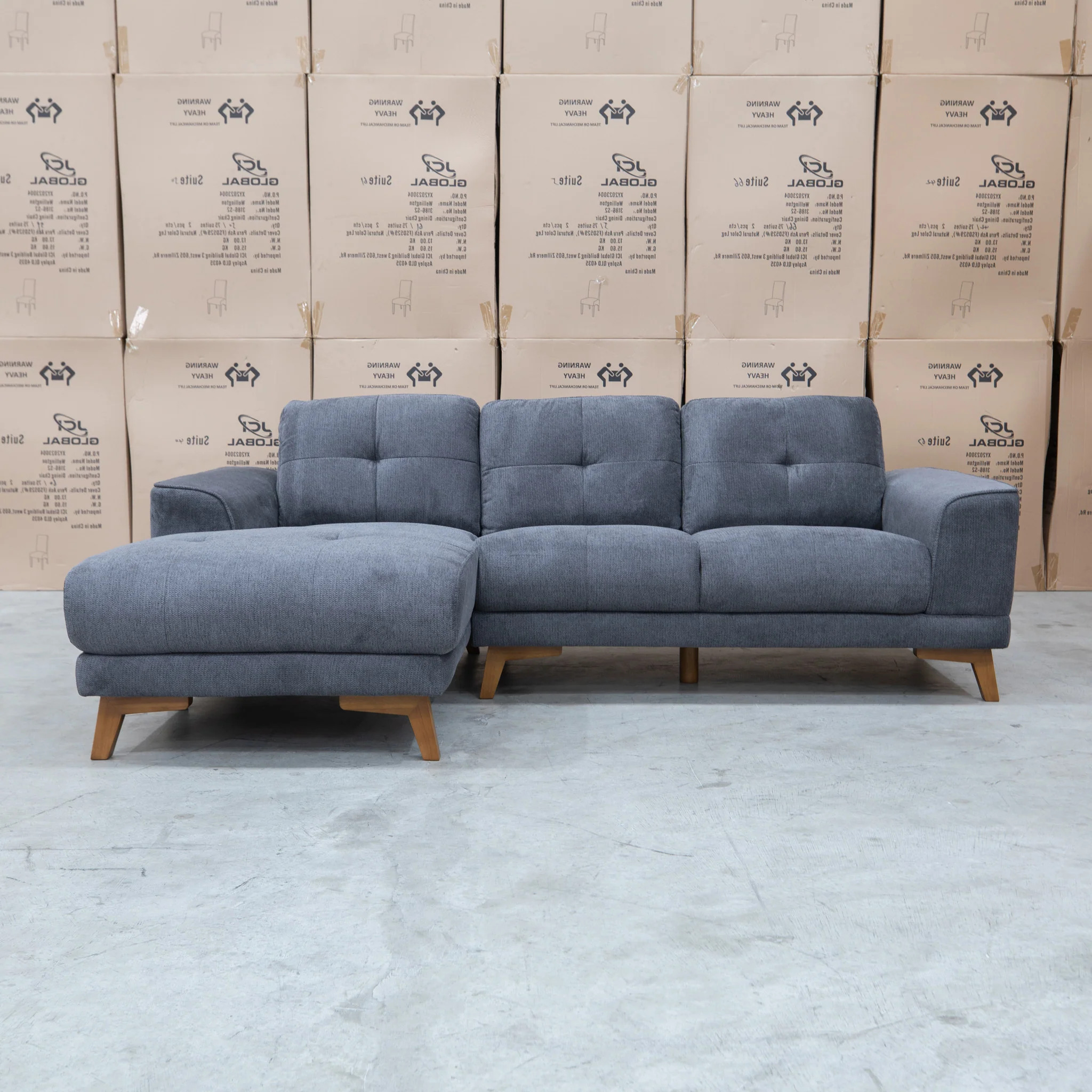 Khloe Three Seat Chaise Lounge LHF - Shadow - Image 2