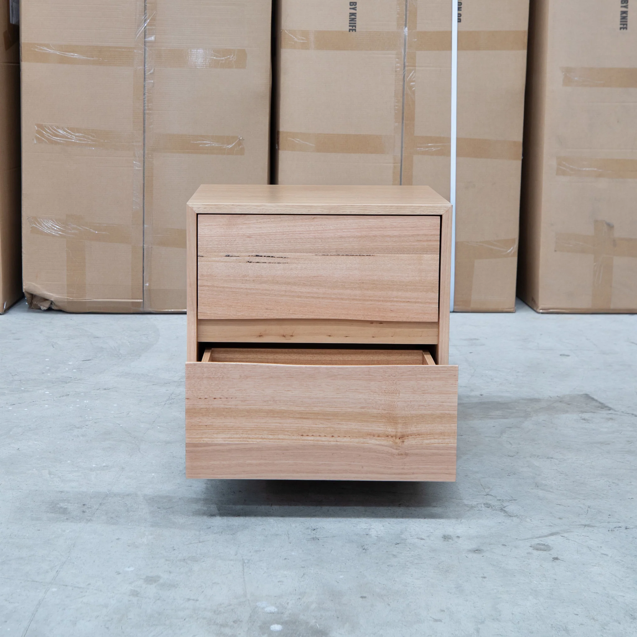 Lana Two Drawer Australian Messmate Hardwood Bedside - Image 3