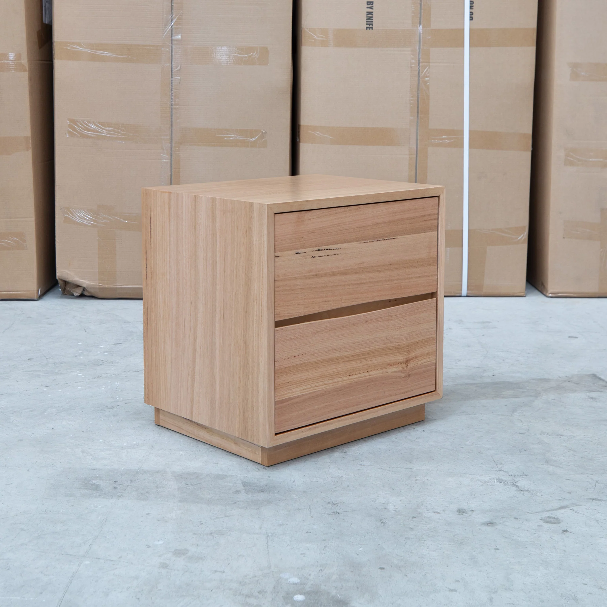 Lana Two Drawer Australian Messmate Hardwood Bedside - Image 4