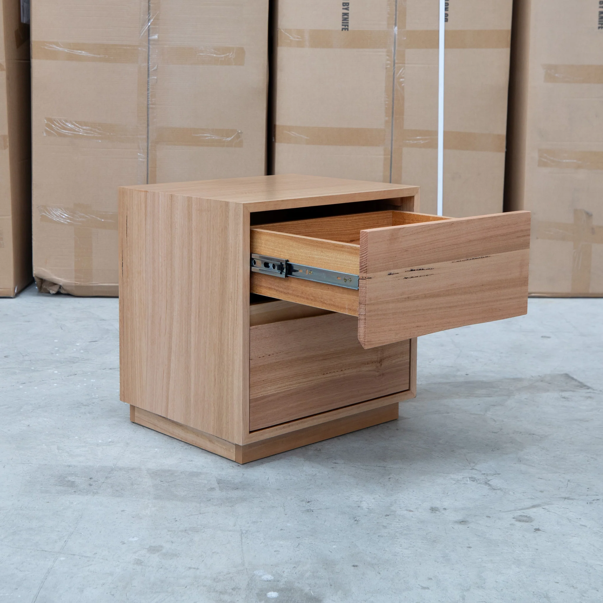 Lana Two Drawer Australian Messmate Hardwood Bedside - Image 5