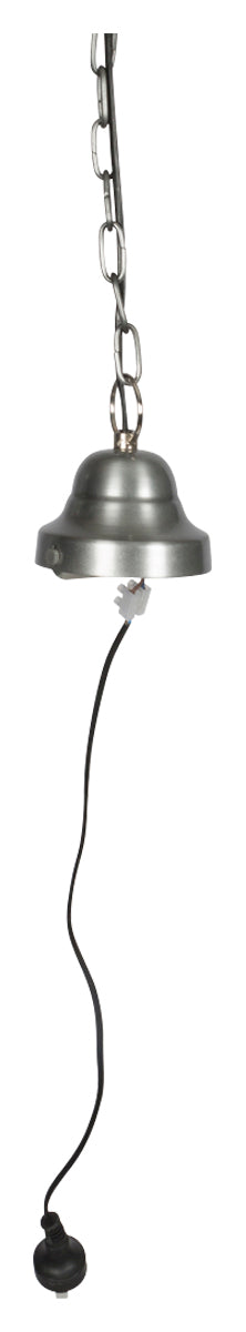 Large Iron Pendant Light with Wood Top - Antique Silver/White Wash - VE42 - Available In-Store Only - Image 2