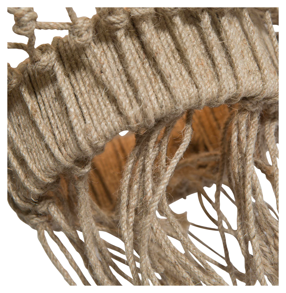 Large Three Tier Jute and Iron Chandelier  -  Natural  - MS26 - Available In-Store Only - Image 2