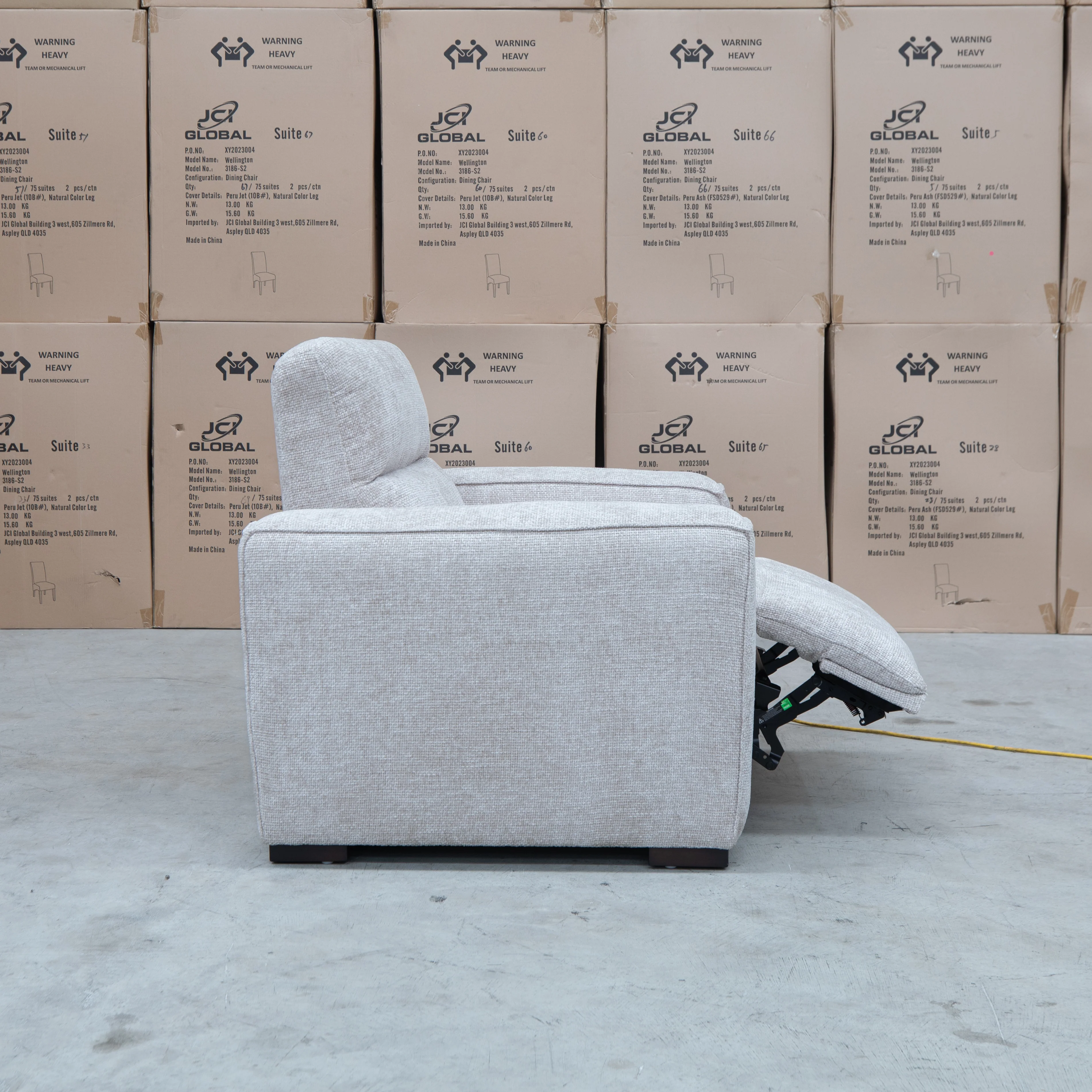 Marina Bay Feather & Foam Dual Motor Electric Recliner - Oatmeal - Image 12