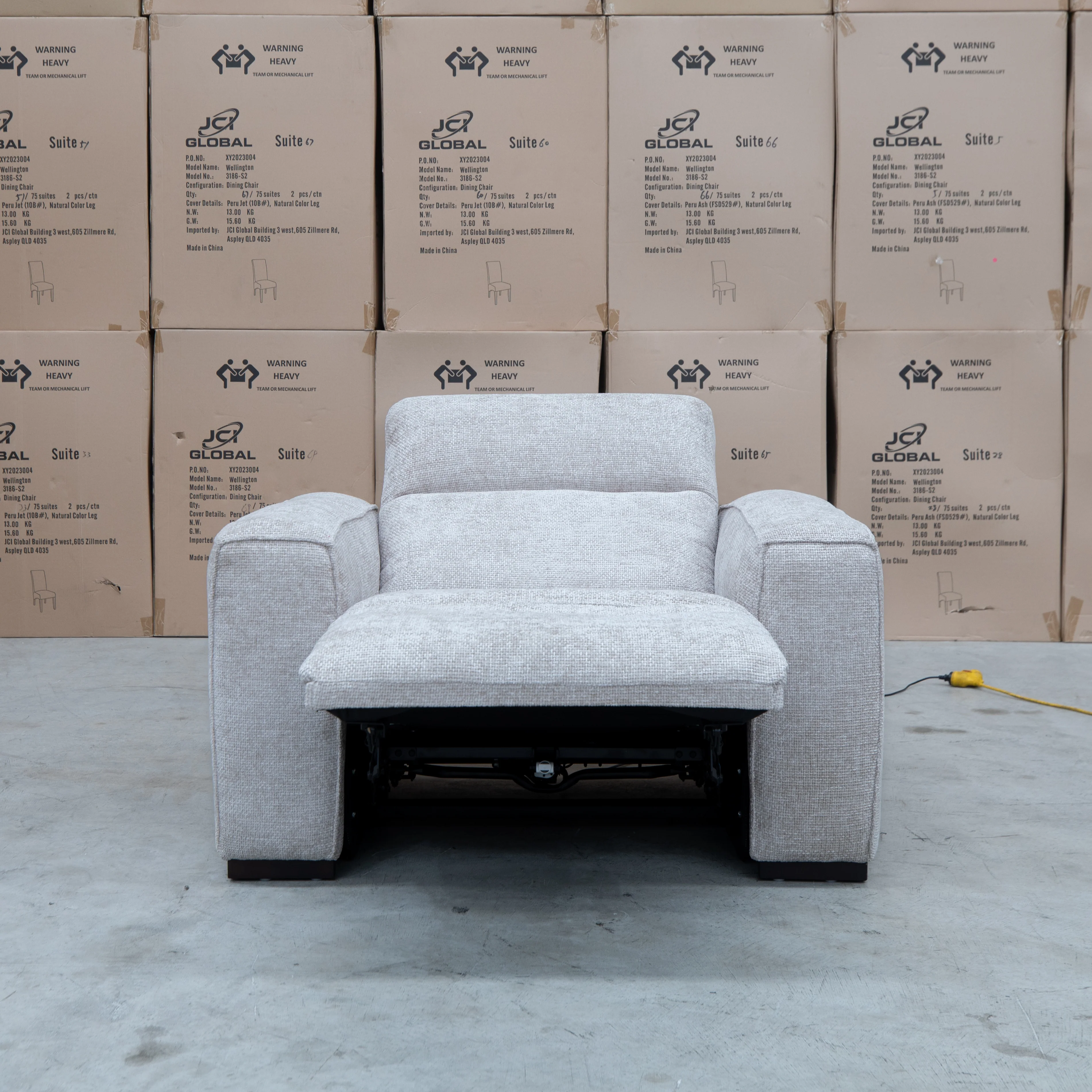 Marina Bay Feather & Foam Dual Motor Electric Recliner - Oatmeal - Image 6