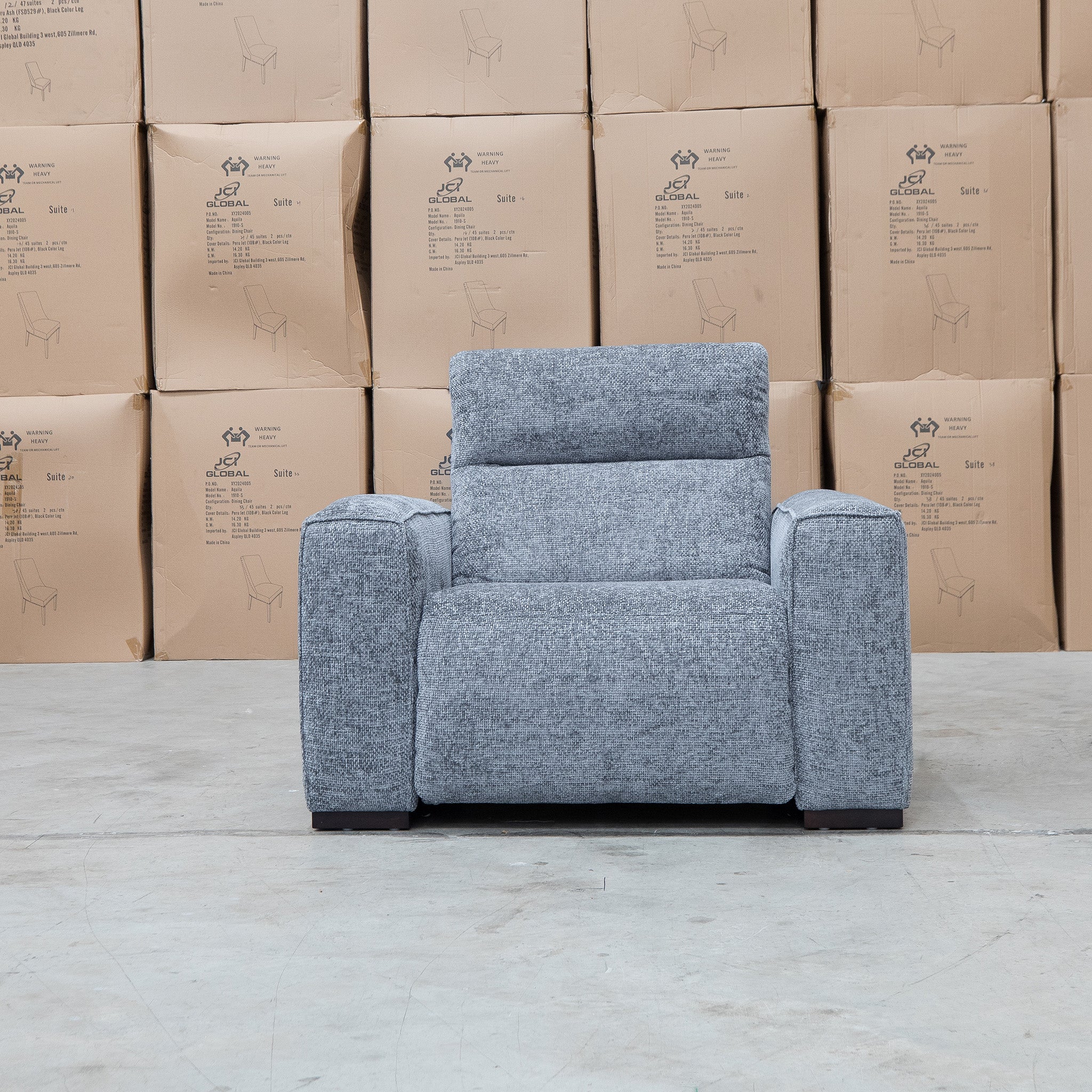 Marina Bay Feather & Foam Dual Motor Electric Recliner - Signature Grey