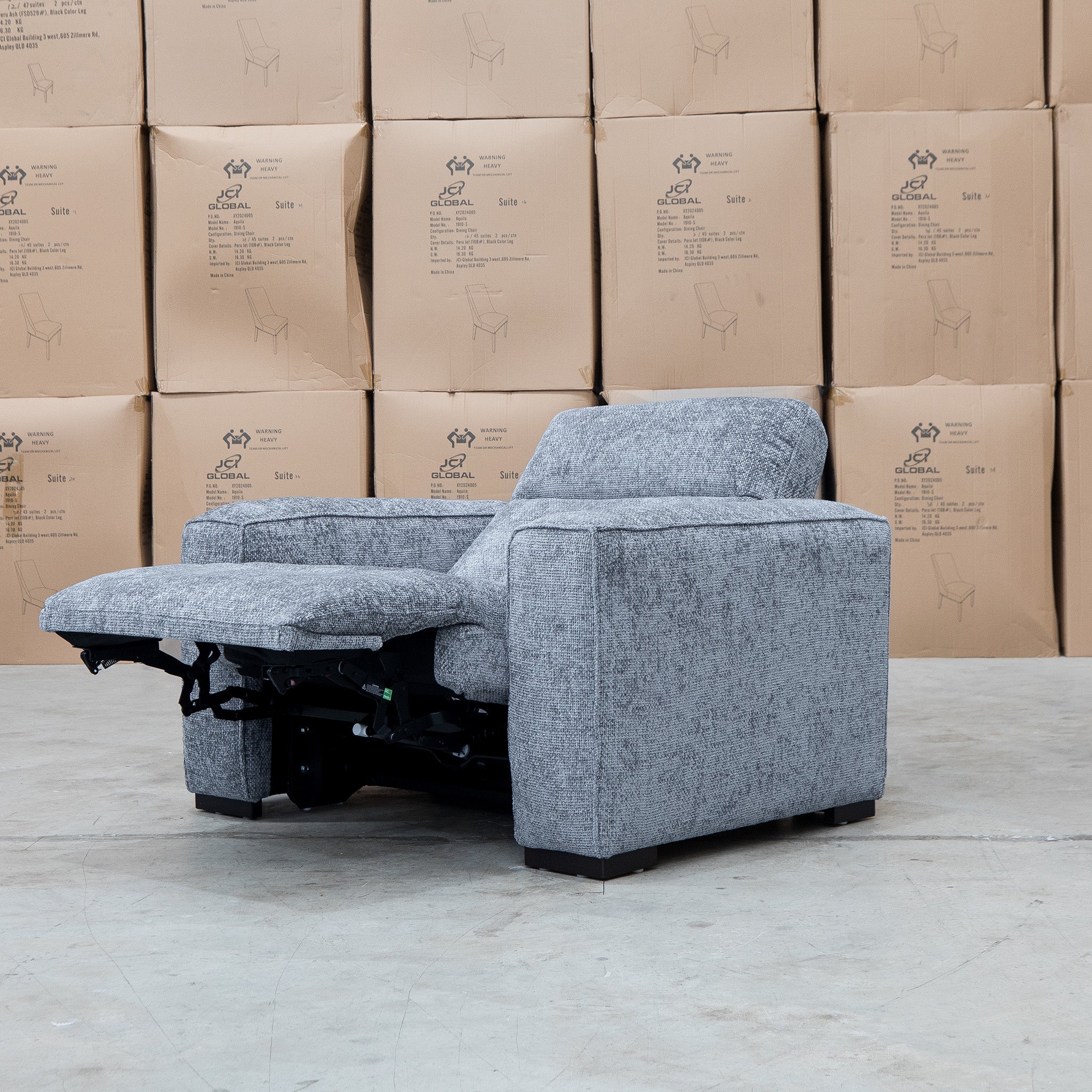 Marina Bay Feather & Foam Dual Motor Electric Recliner - Signature Grey - Image 2