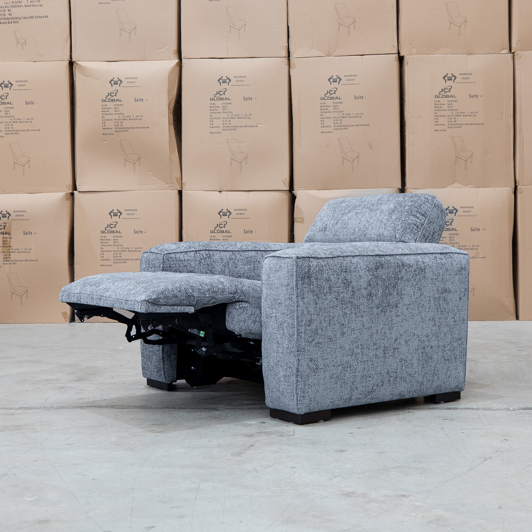 Marina Bay Feather & Foam Dual Motor Electric Recliner - Signature Grey - Image 5