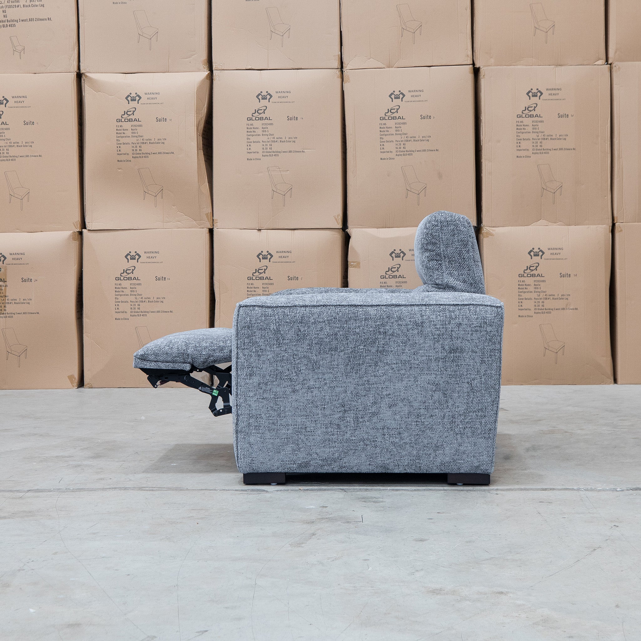 Marina Bay Feather & Foam Dual Motor Electric Recliner - Signature Grey - Image 8
