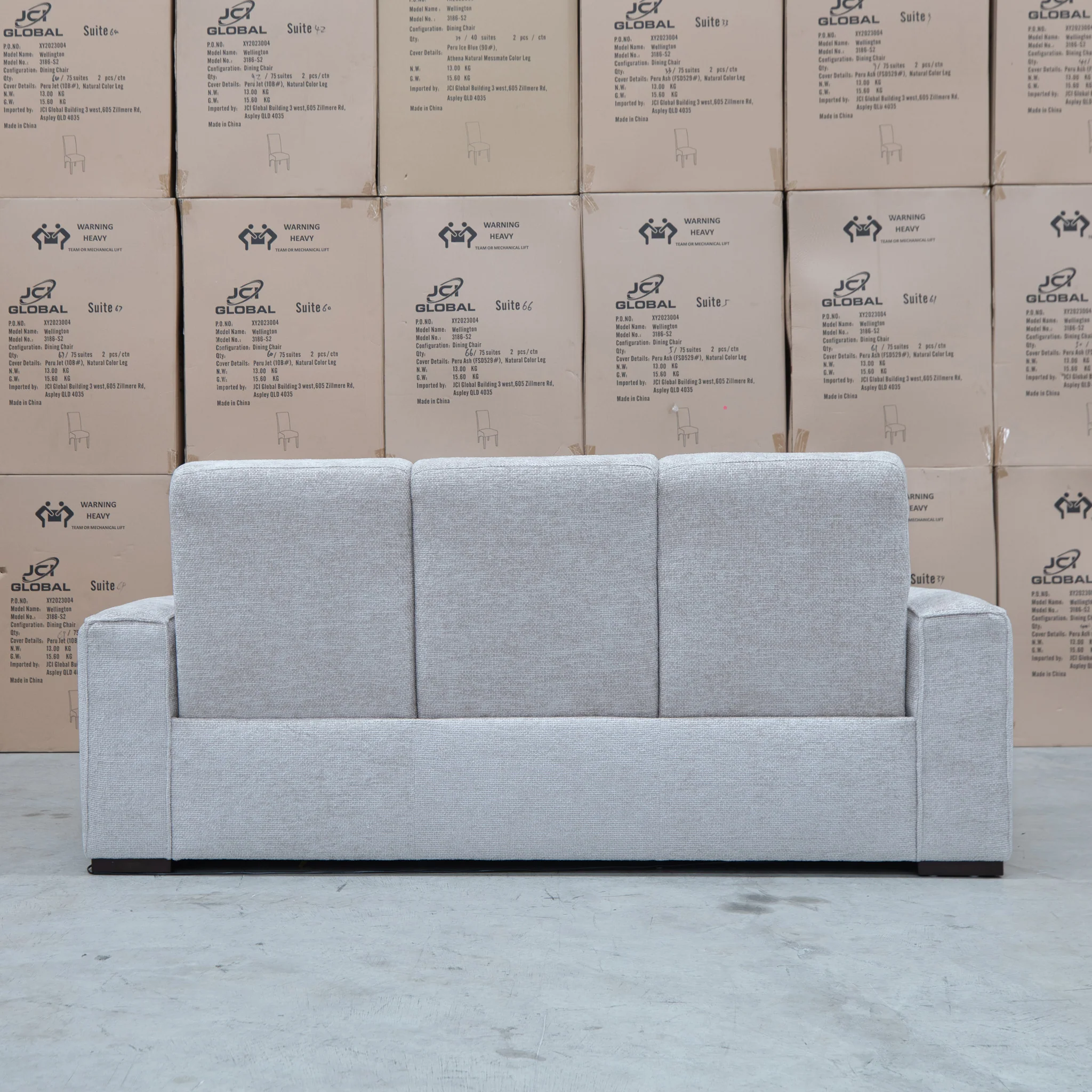 Marina Bay Feather & Foam Dual Motor Electric Three Seat Lounge - Oatmeal - Image 12