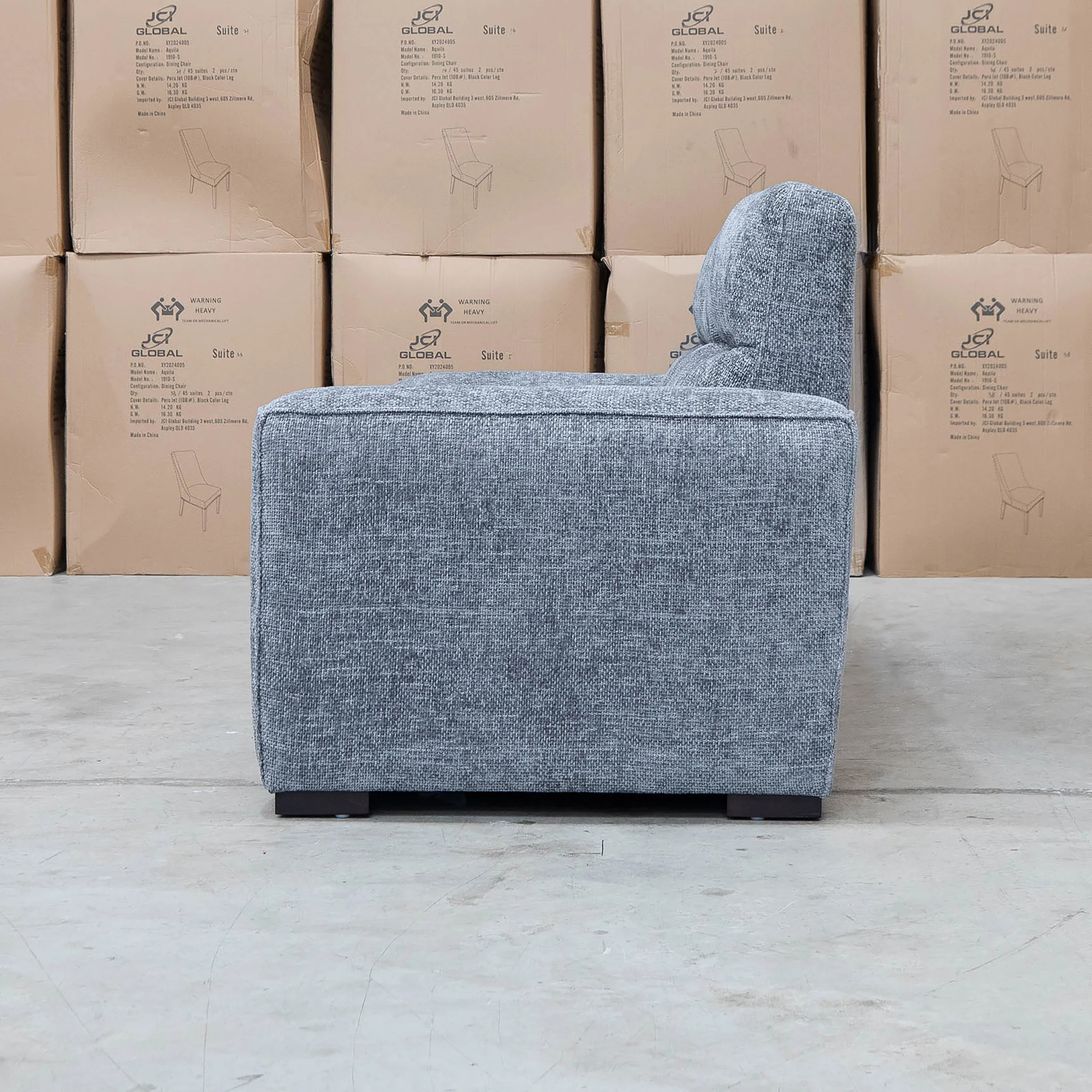 Marina Bay Feather & Foam Dual Motor Electric Three Seater Lounge - Signature Grey - Image 9