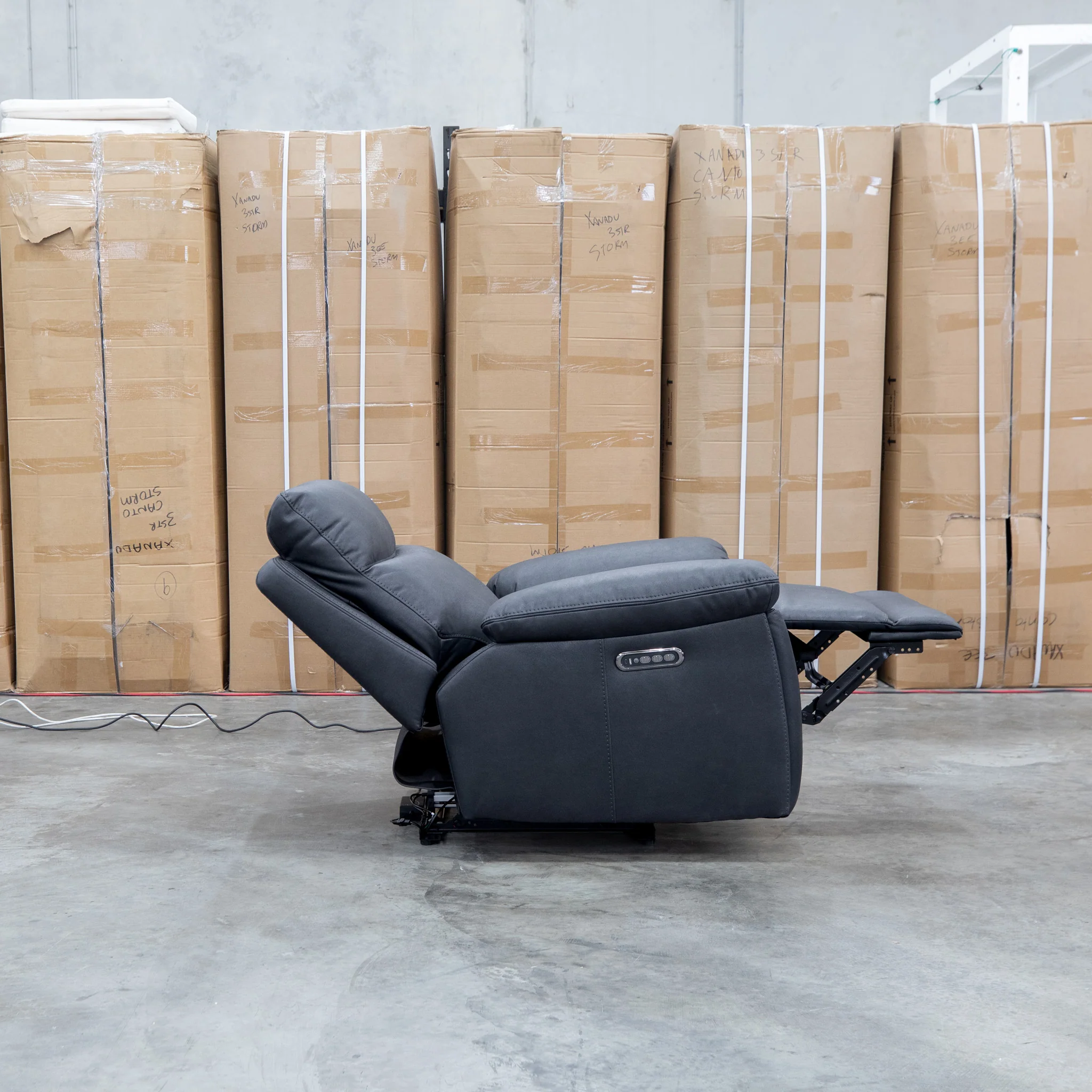Marsellie Triple Motor Electric Recliner - Coal - Image 14