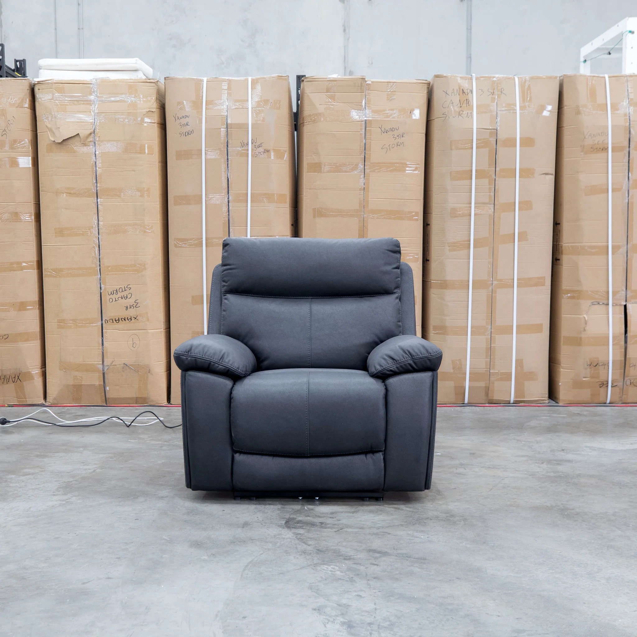Marsellie Triple Motor Electric Recliner - Coal - Image 3