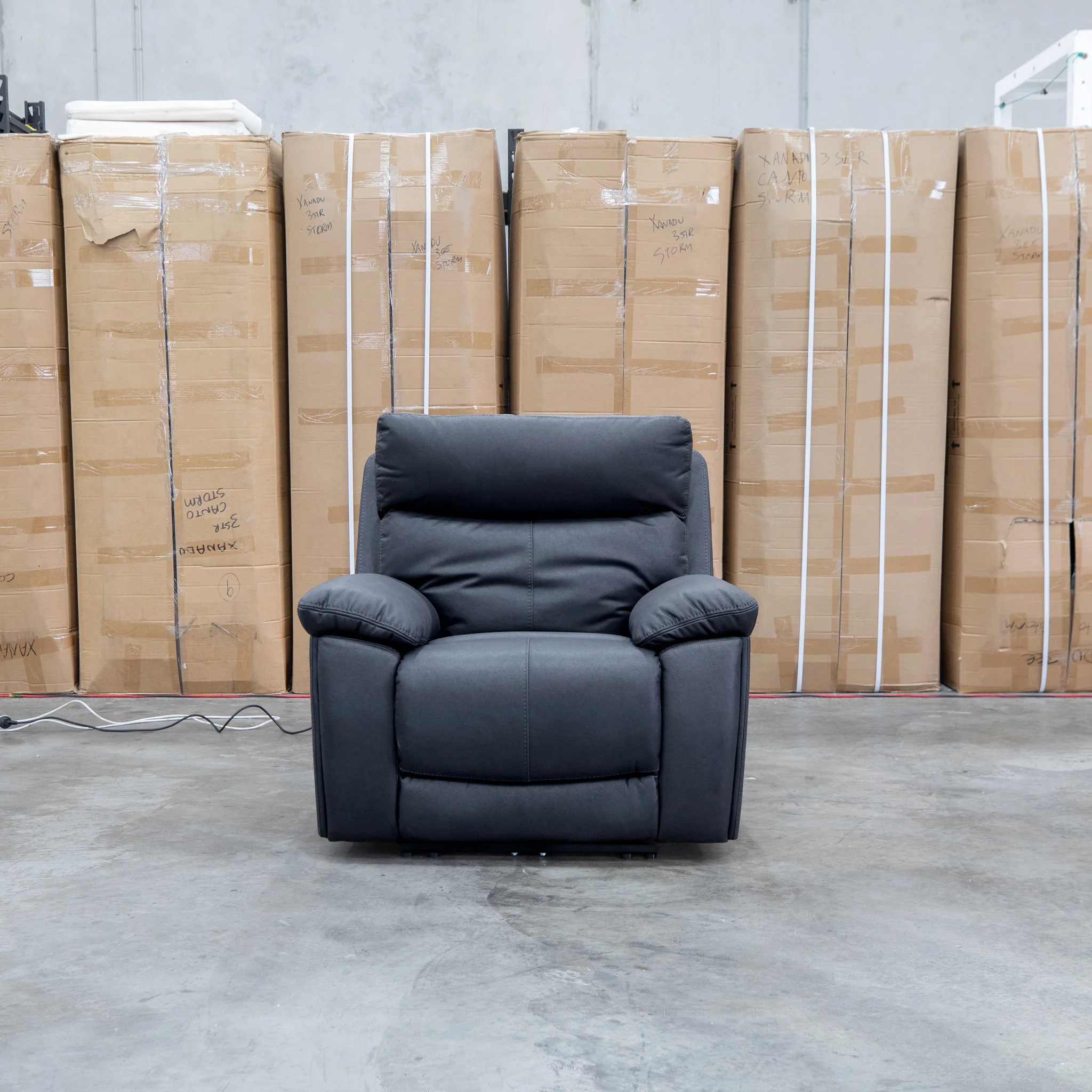 Marsellie Triple Motor Electric Recliner - Coal - Image 4