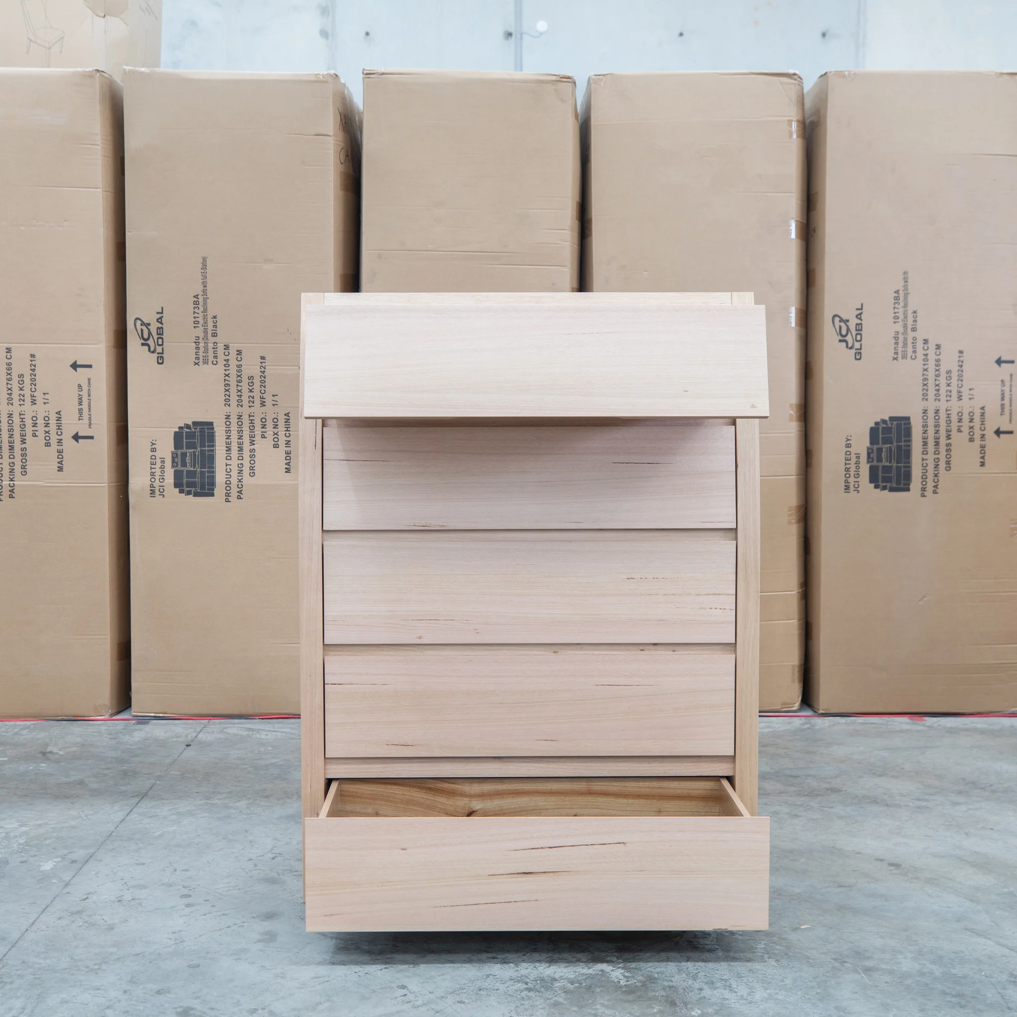 Melba Curved Australian Messmate Five Drawer Tallboy - Image 4