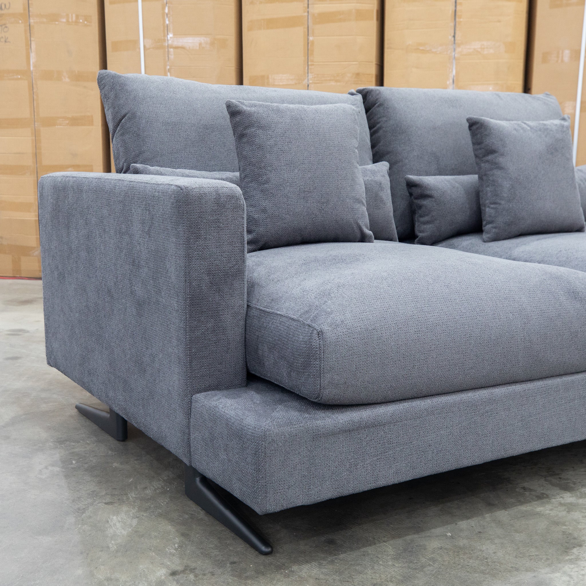 Melbourne Deep Seat Feather & Foam Modular Corner Lounge  - Obsidian - Image 6
