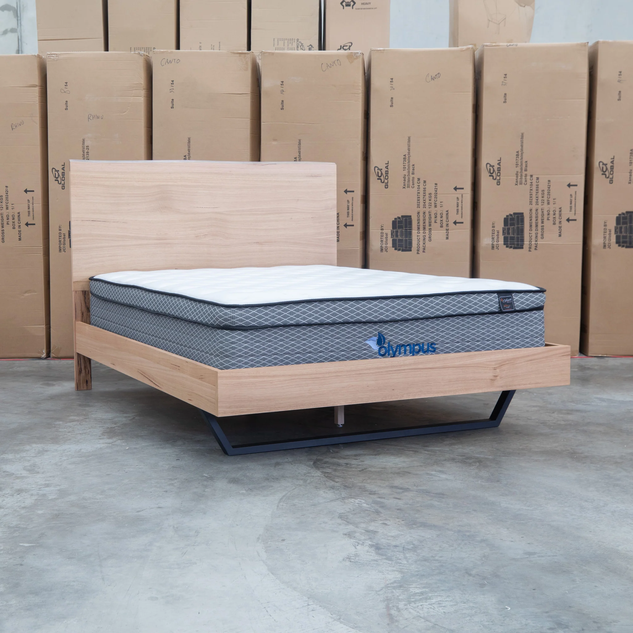 Monaco Live Edge Messmate Timber Queen Floating Bedframe - Image 6