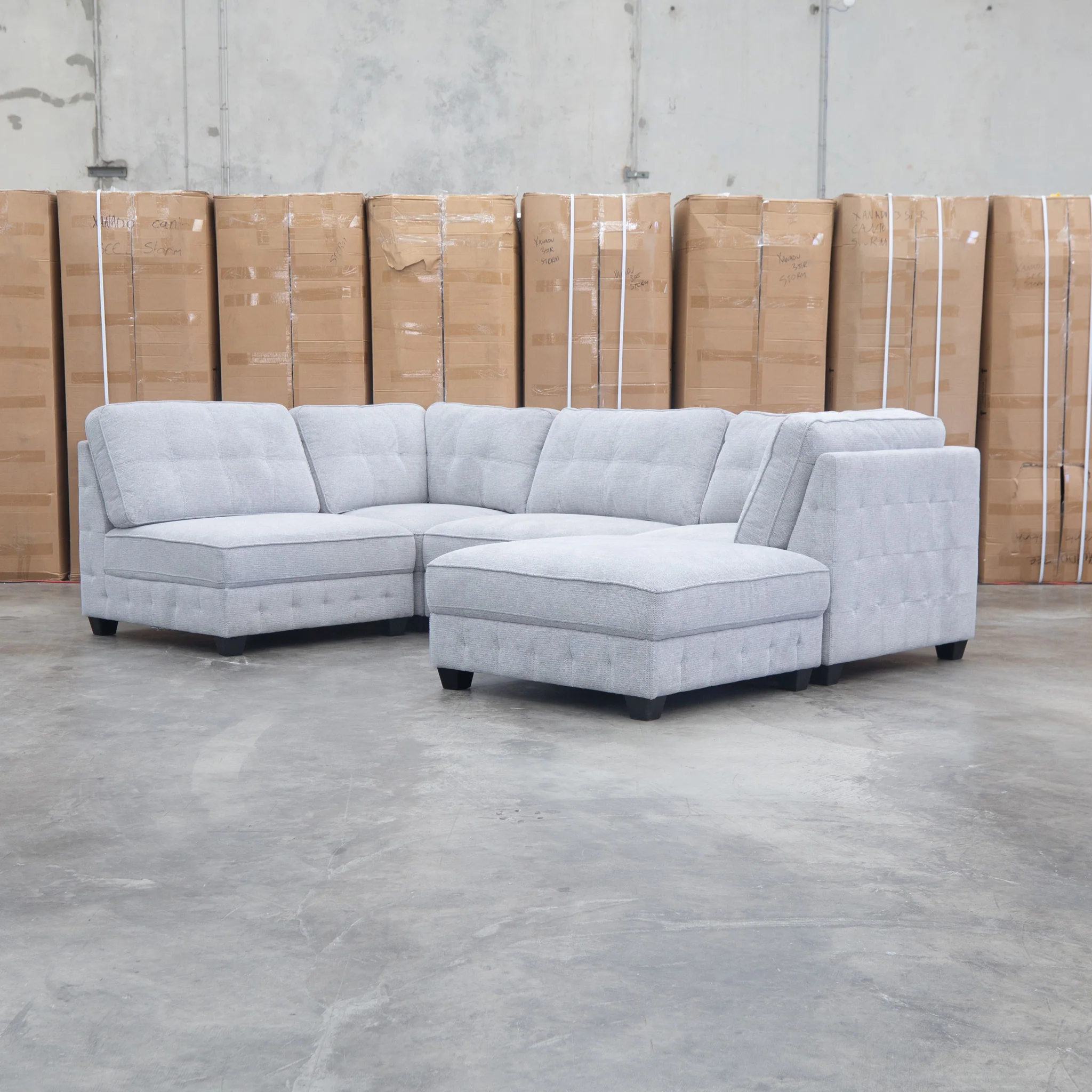 Nobu Modular Corner Lounge with Ottoman - Share Slate - Image 8
