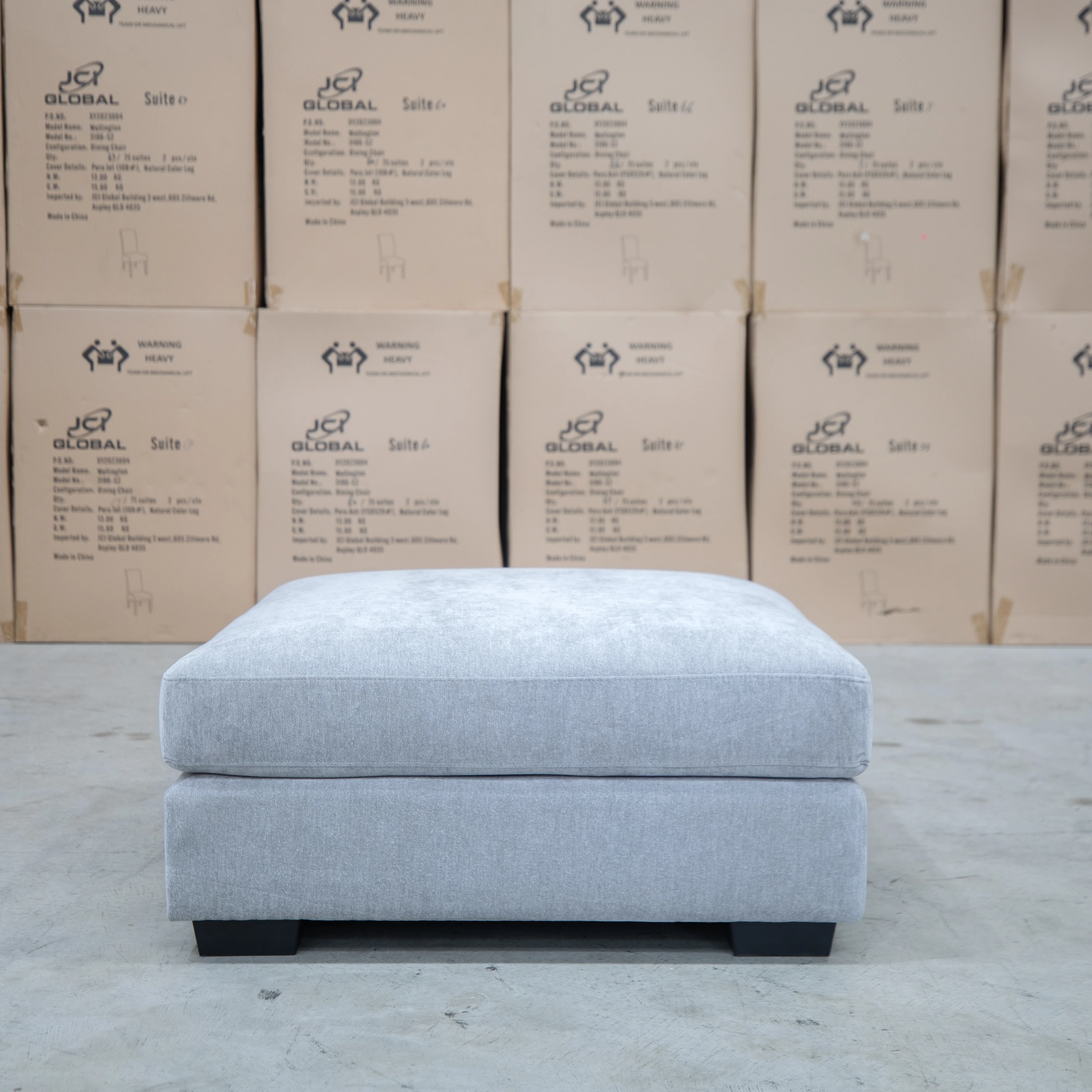 Oakville Fabric Ottoman - Smoke - Image 3