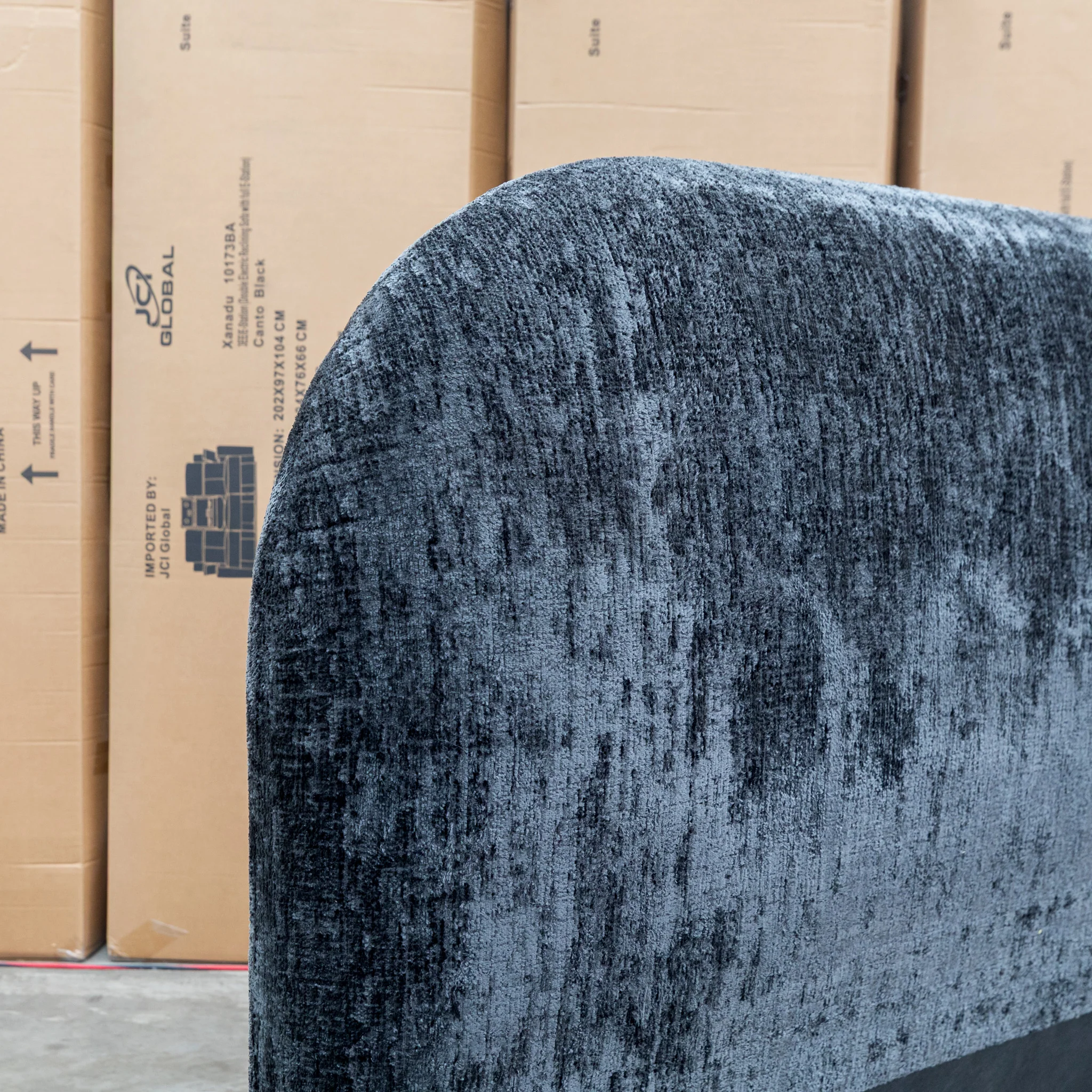 Okina Queen Upholstered Bed - Black - Image 12