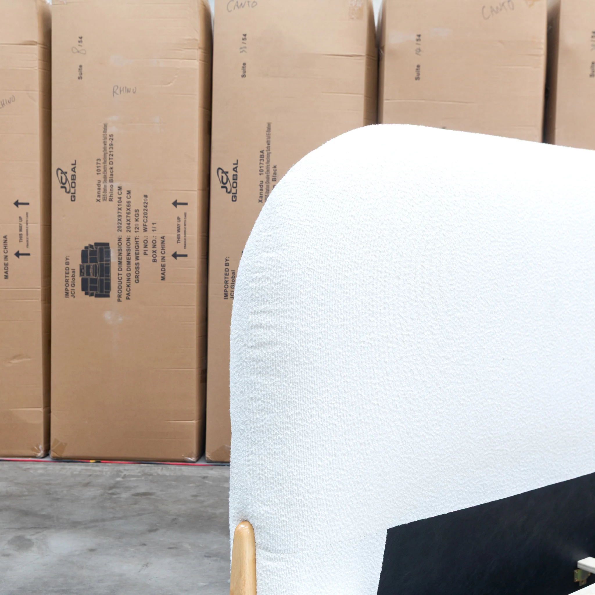 Okina King Upholstered Bed - Cream - Image 4