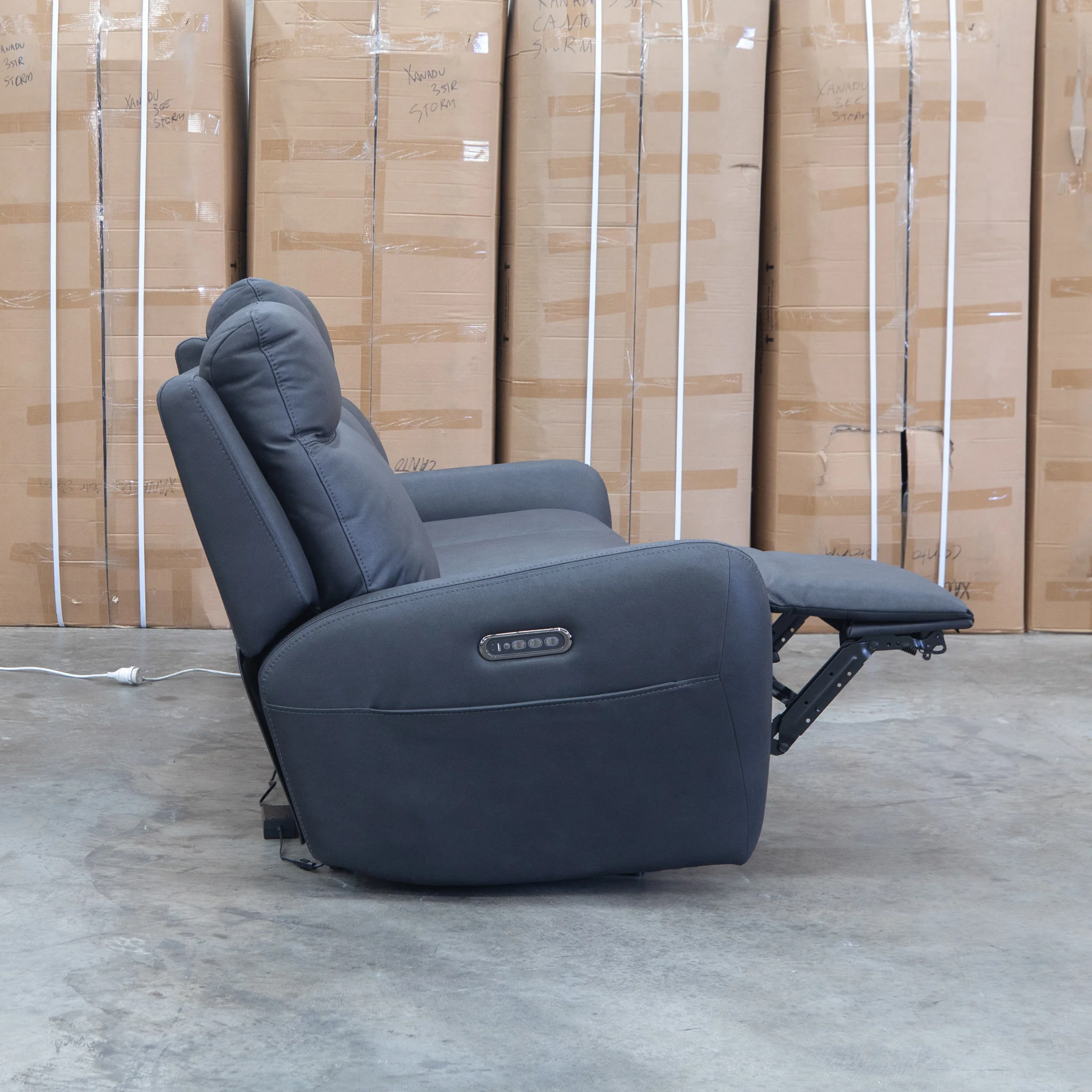 Palm Cove Three Seater Triple Motor Electric Recliner Lounge - Coal - Image 14