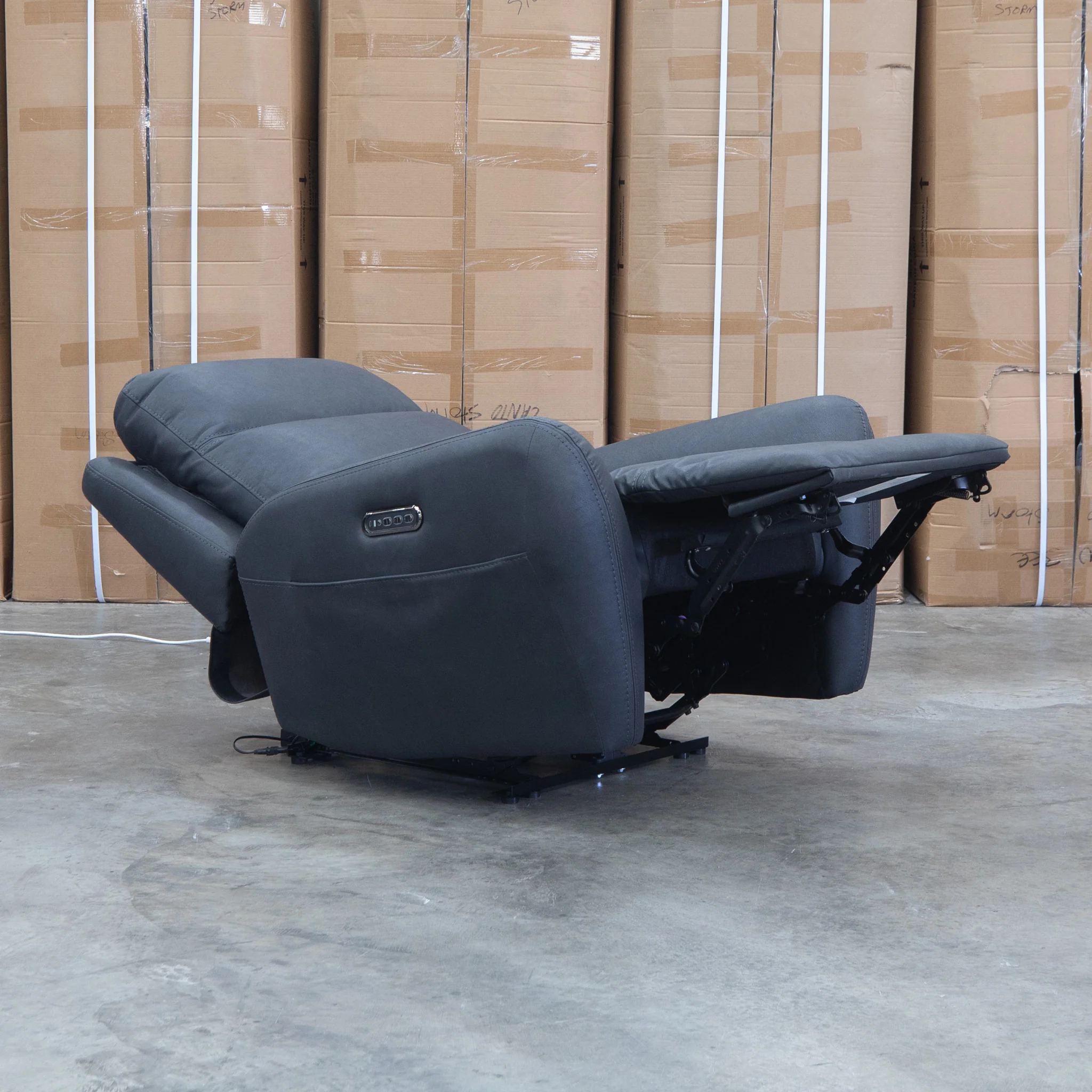 Palm Cove Triple Motor Electric Recliner - Coal - Image 11