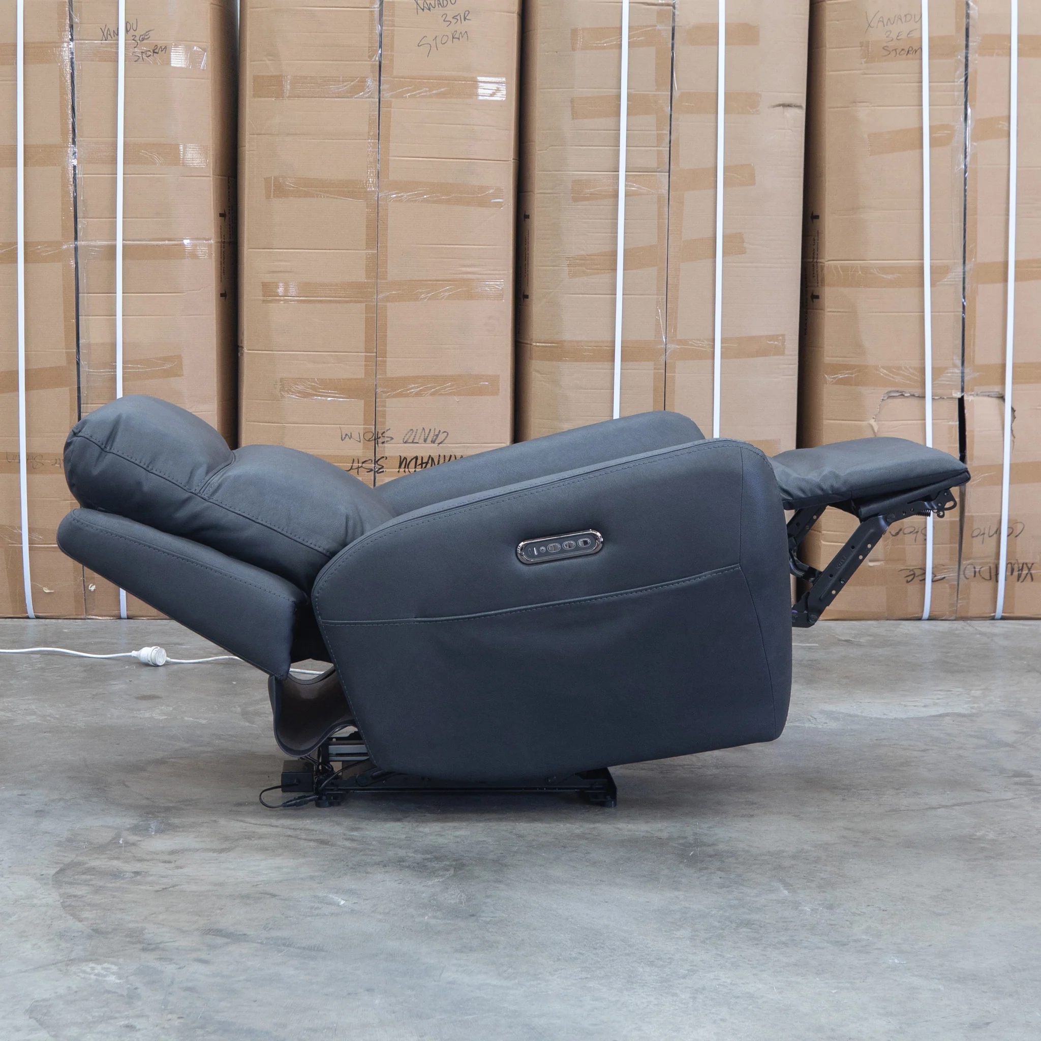 Palm Cove Triple Motor Electric Recliner - Coal - Image 15