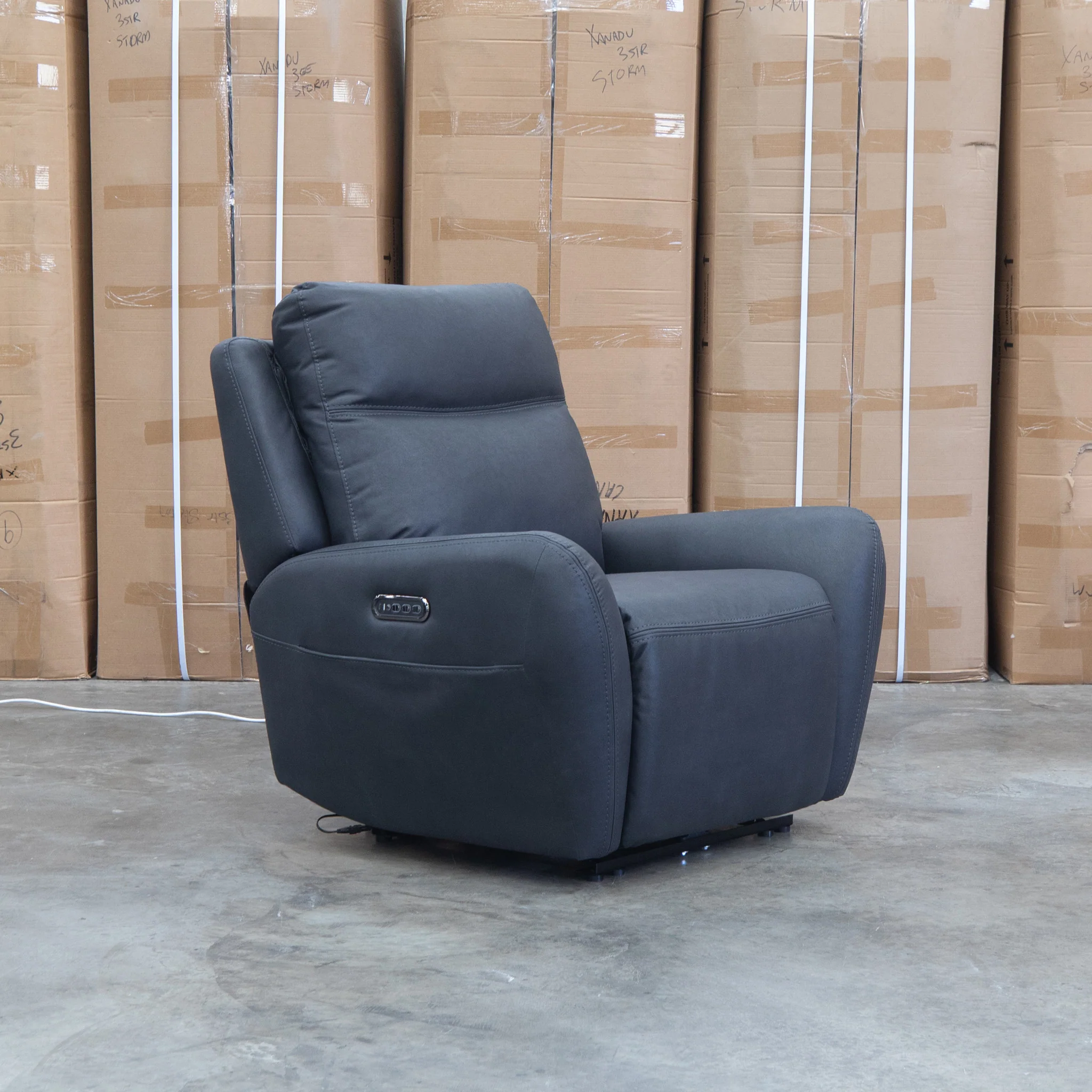 Palm Cove Triple Motor Electric Recliner - Coal - Image 8