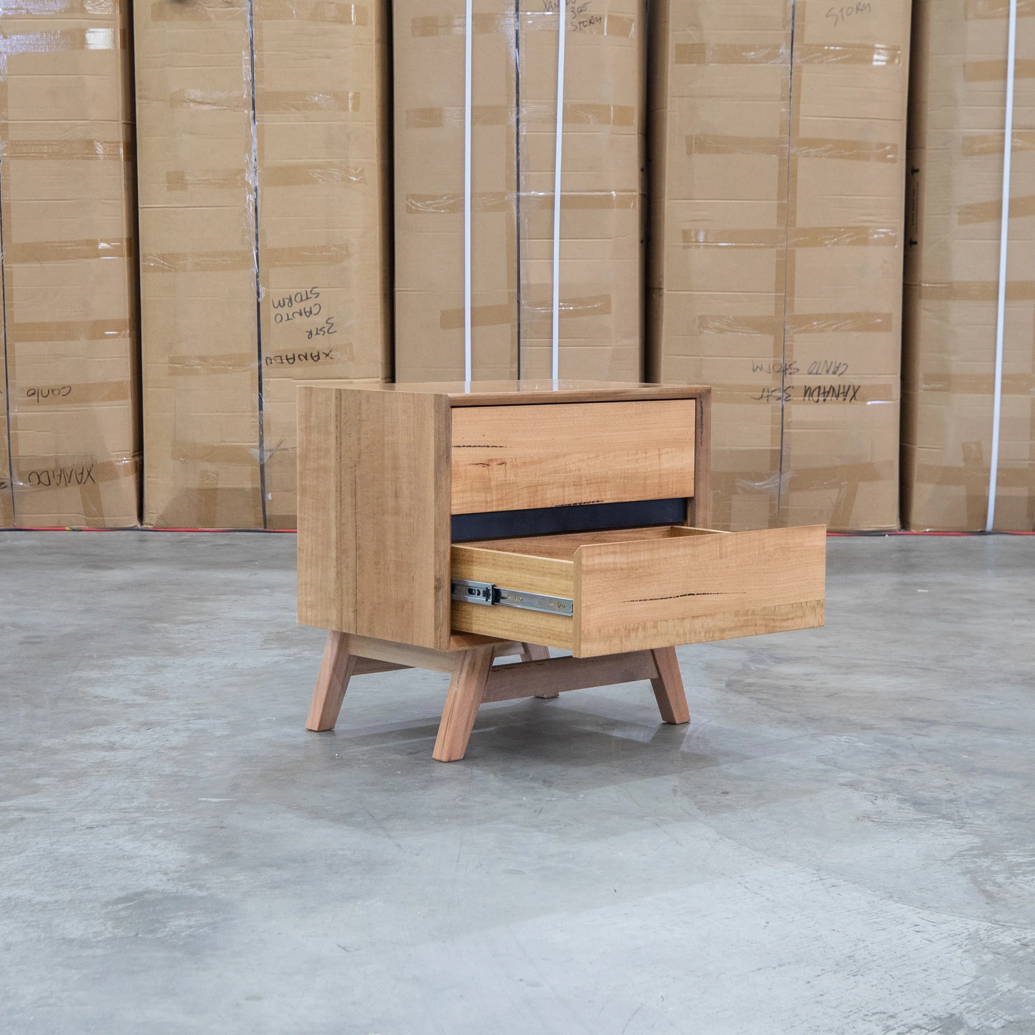 Polo Marri Harwood Timber Two Drawer Bedside - Image 5