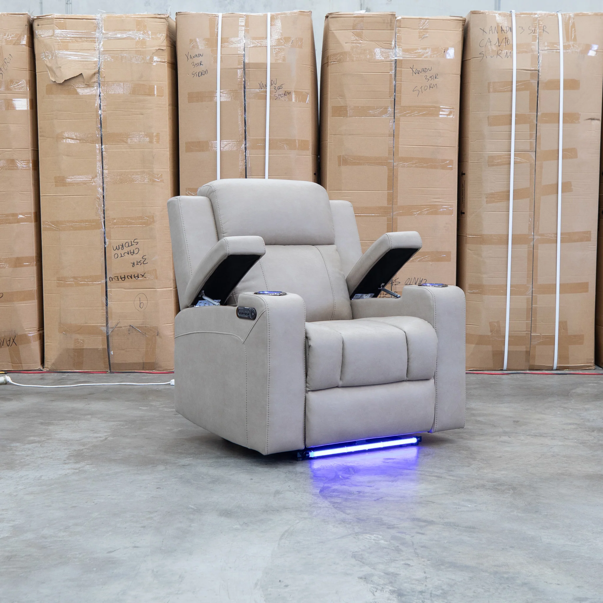 Portside Dual-Electric Single Recliner - Almond - Image 10
