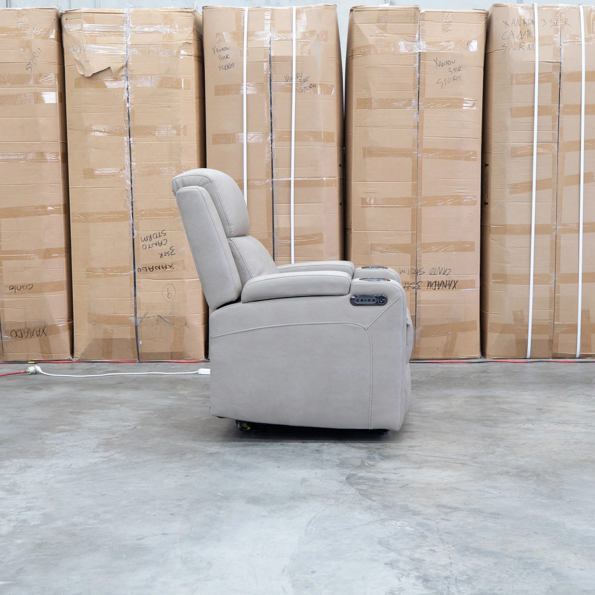 Portside Dual-Electric Single Recliner - Almond - Image 14