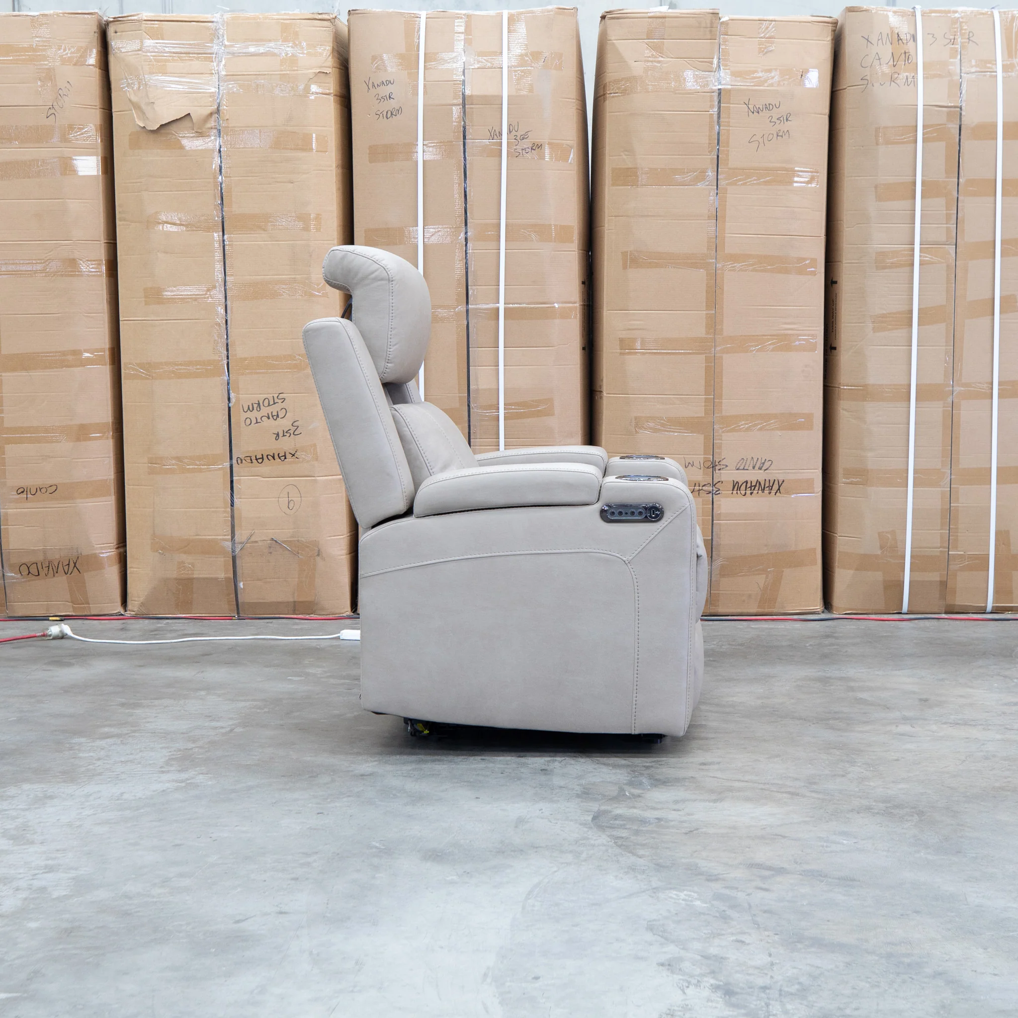 Portside Dual-Electric Single Recliner - Almond - Image 15