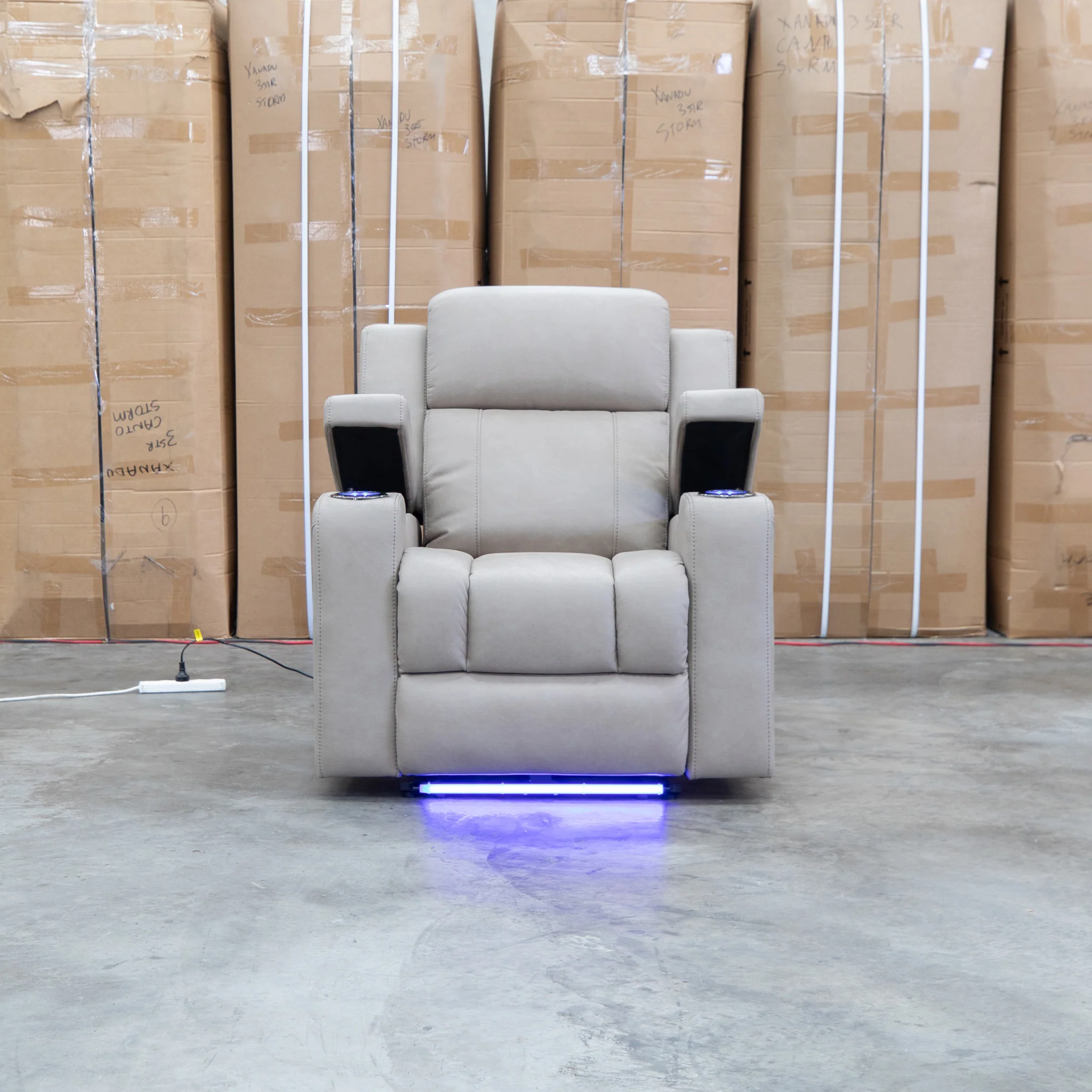 Portside Dual-Electric Single Recliner - Almond - Image 5